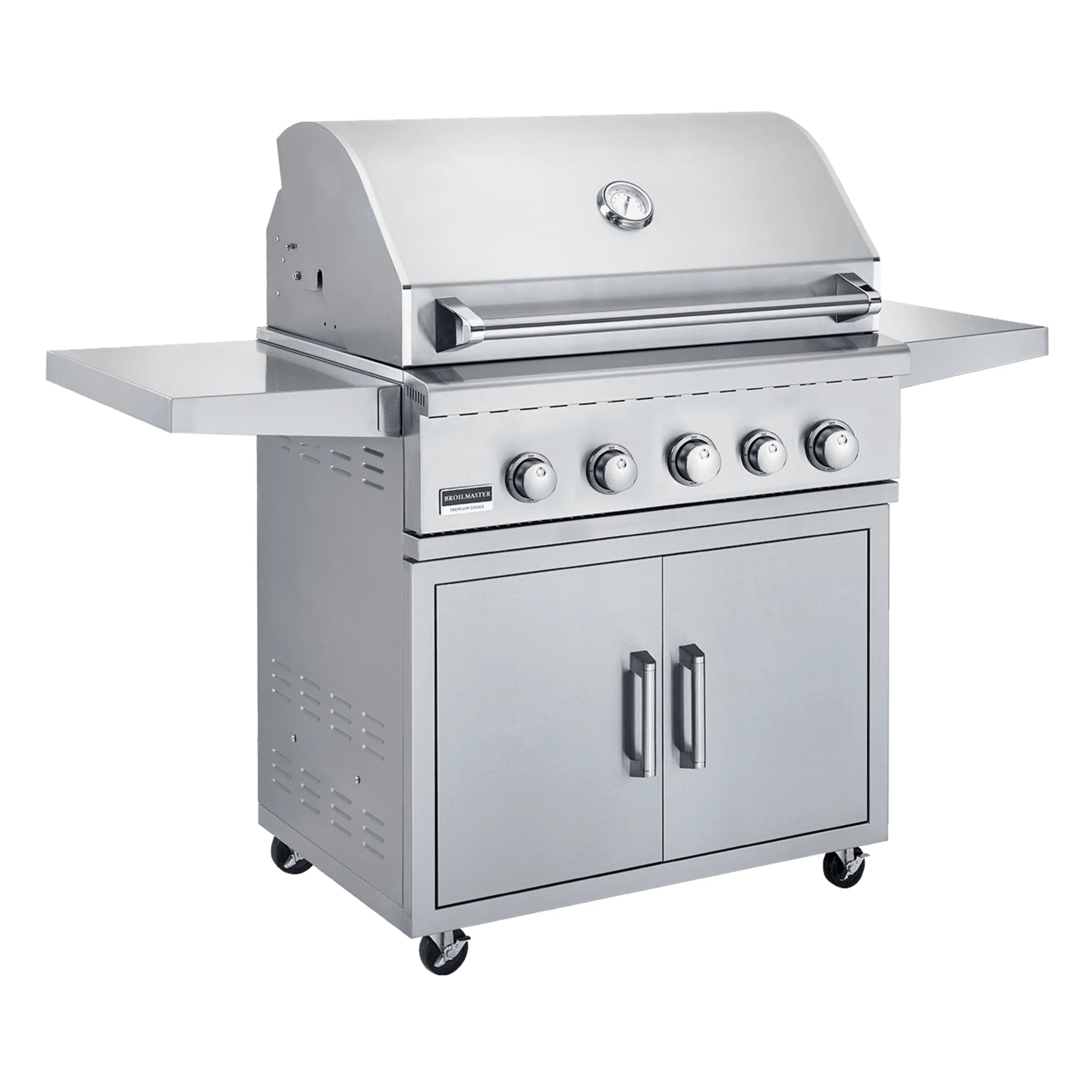Broilmaster B-Series Basic Edition 25-Inch 3-Burner Premium Propane Gas Grill and Grill Cart in Stainless Steel