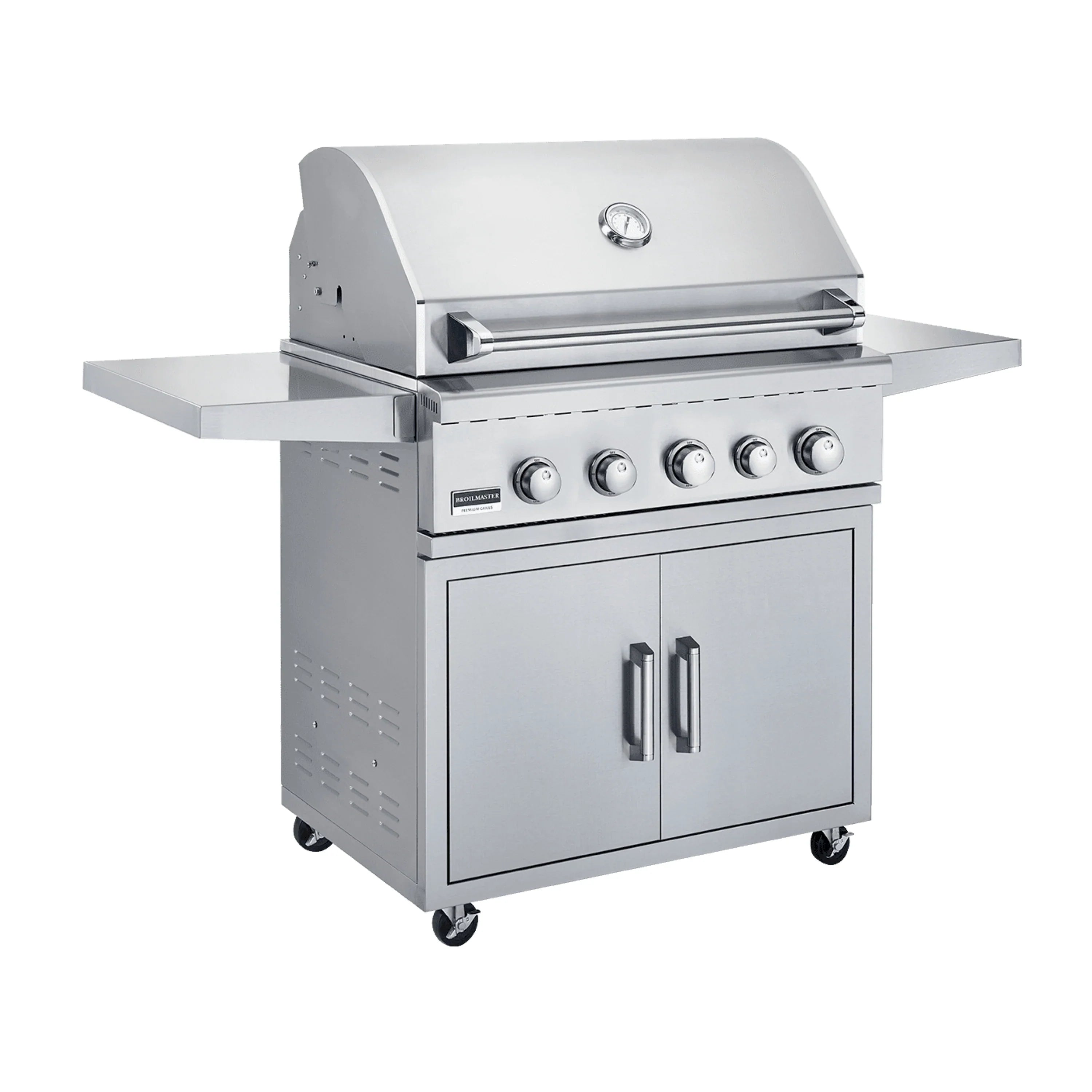 Broilmaster B-Series 32-Inch 4-Burner Premium Propane Gas Grill and Grill Cart in Stainless Steel