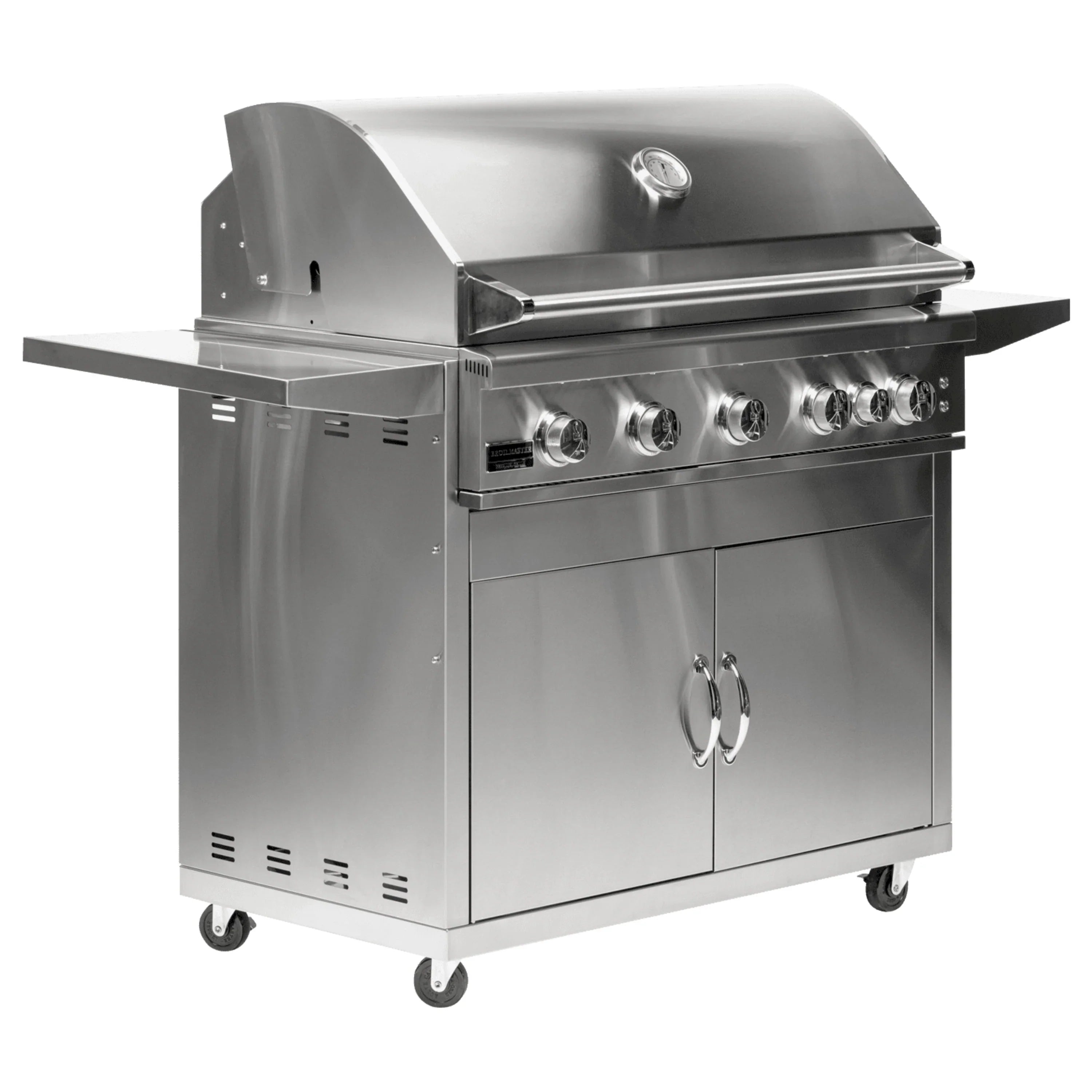 Broilmaster 40-Inch 5-Burner Premium Natural Gas Grill and Grill Cart in Stainless Steel