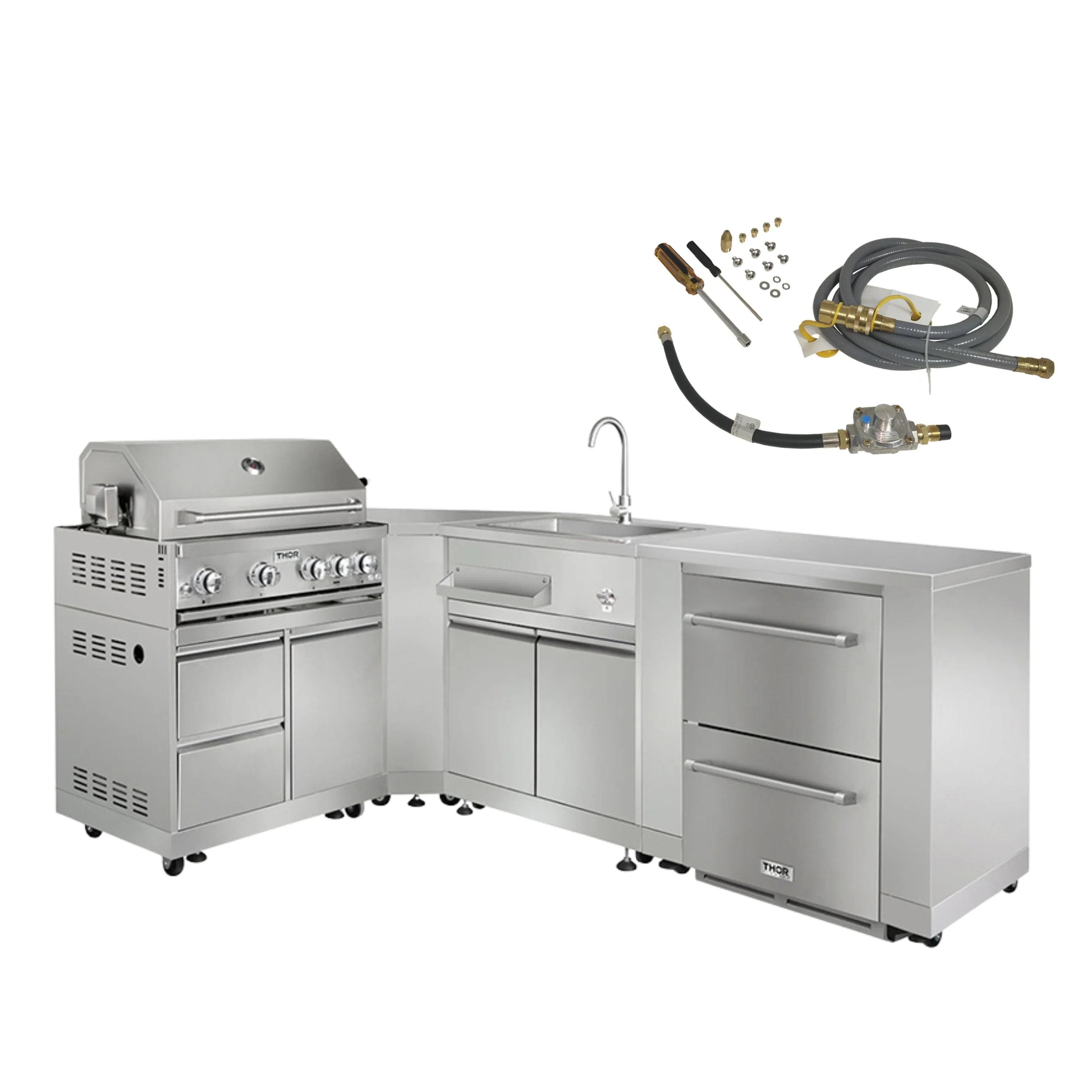 Thor Kitchen 6-Piece Outdoor Kitchen Natural Gas Grill Package
