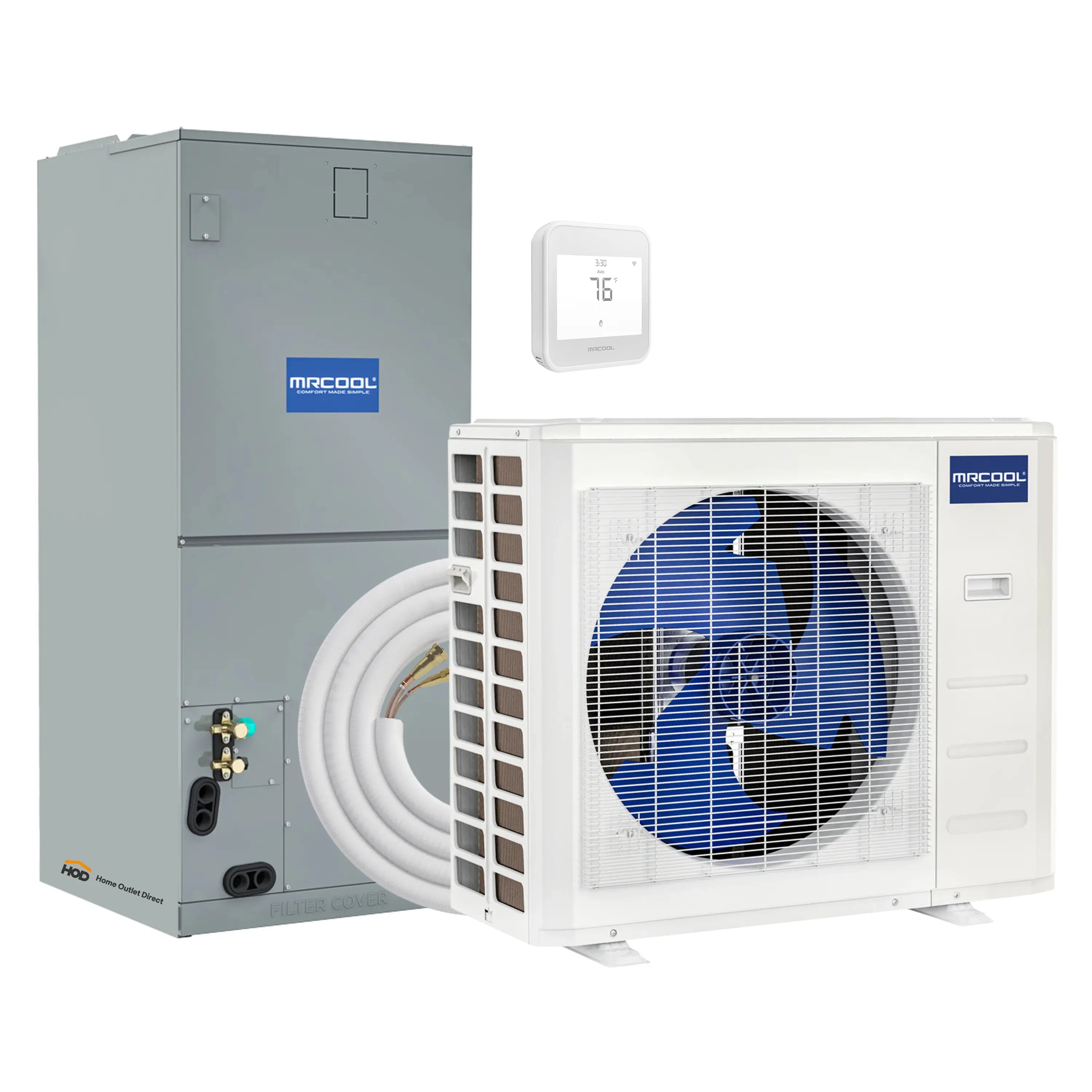 MRCOOL Hyper Heat 2nd Gen 24K BTU, 2 Ton, 18.3 SEER2 Heat Pump Condenser and Ducted Air Handler with 25 Ft. R-454B No-Vac Line Set (CENTRAL-24-HP-230B25)