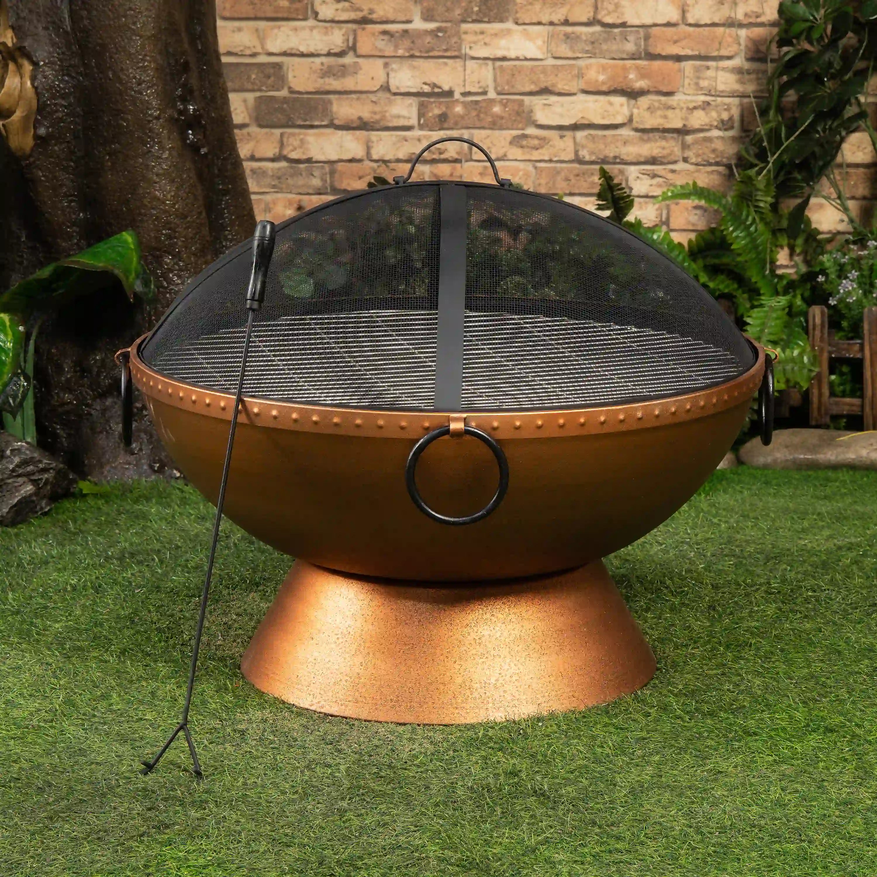 Deko Living 31-Inch Round Outdoor Steel Woodburning Firebowl/Firepit (COB10512)