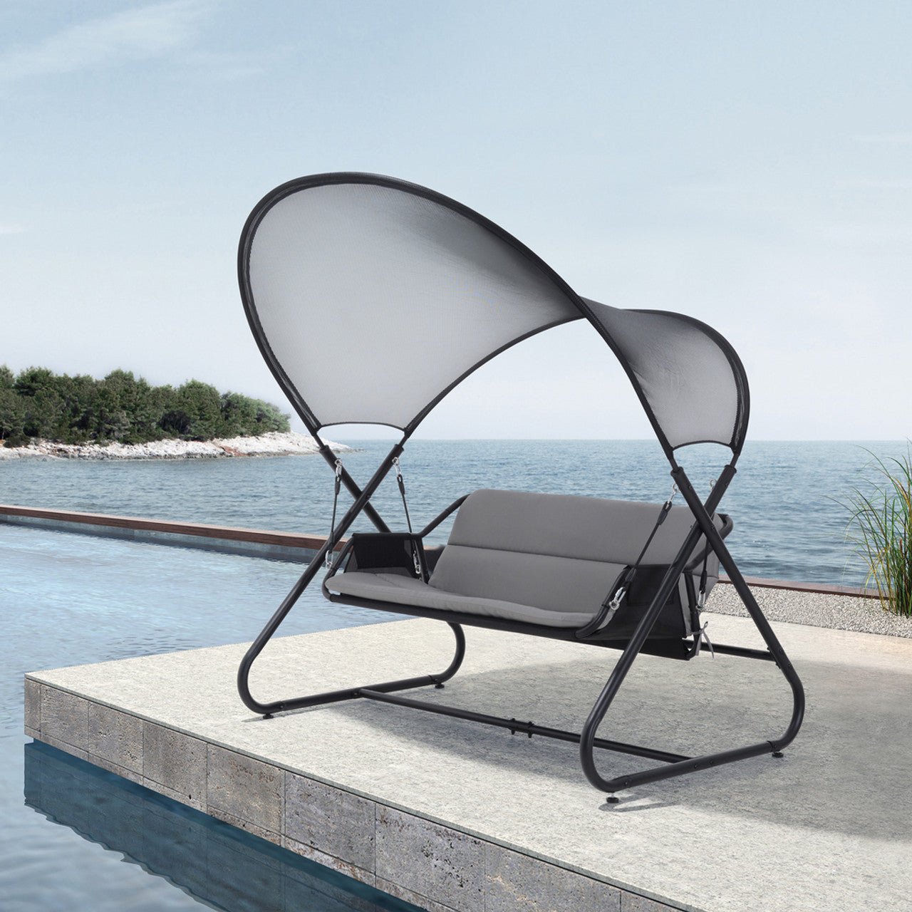 Deko Living Outdoor Patio Swing Chair with Canopy (COP20204)