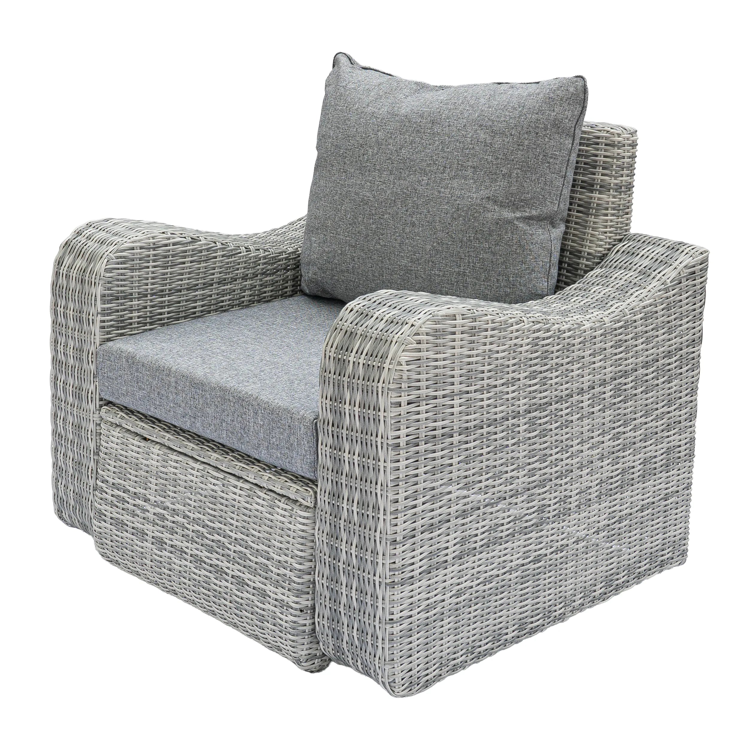 Deko Living 5 Piece Seating Gray Outdoor Wicker Sofa and Sofa Chair Set with Table (COP30112)