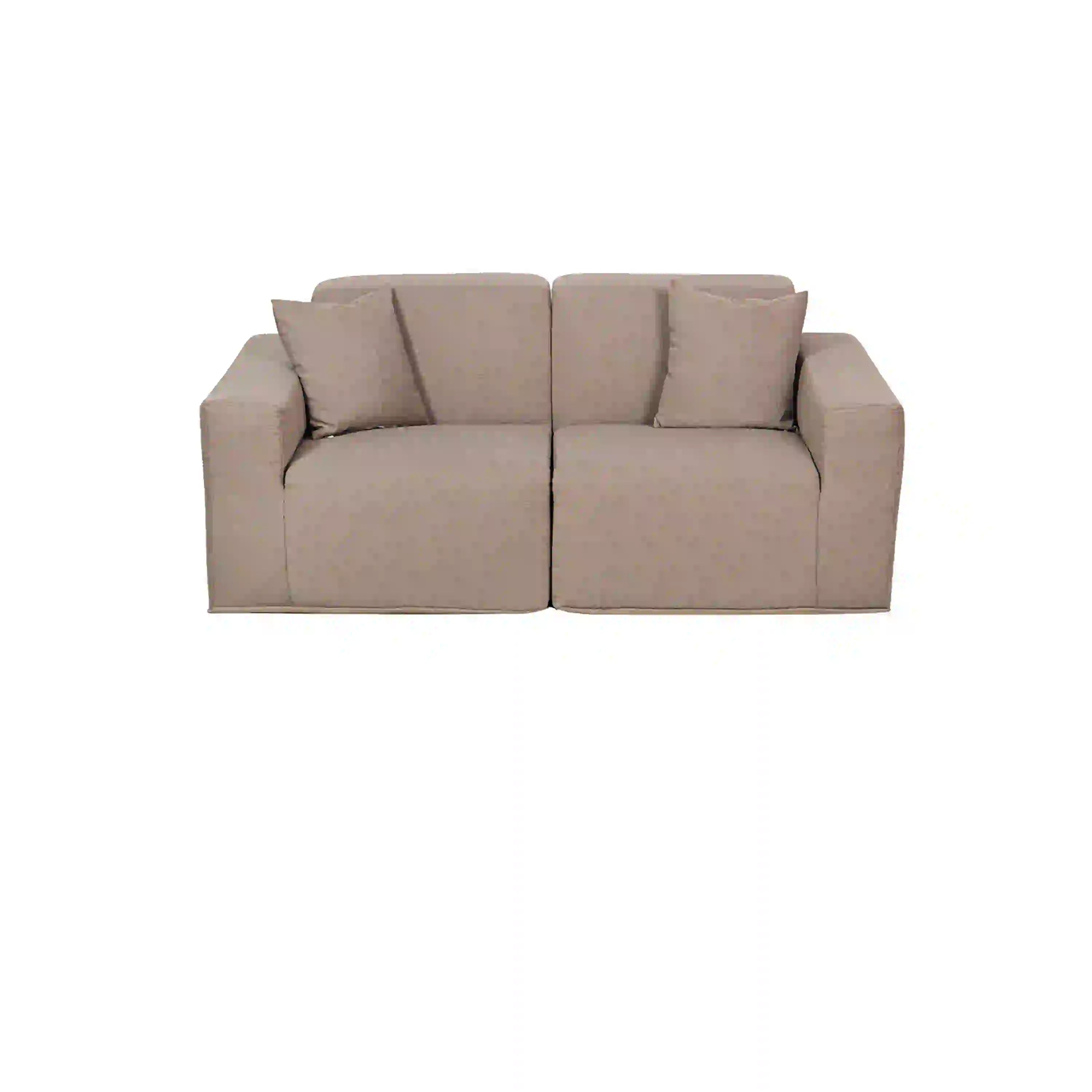 Deko Living 2 Piece Seating Brown Outdoor Compressed Foam Sectional Sofas (COP30117SET)