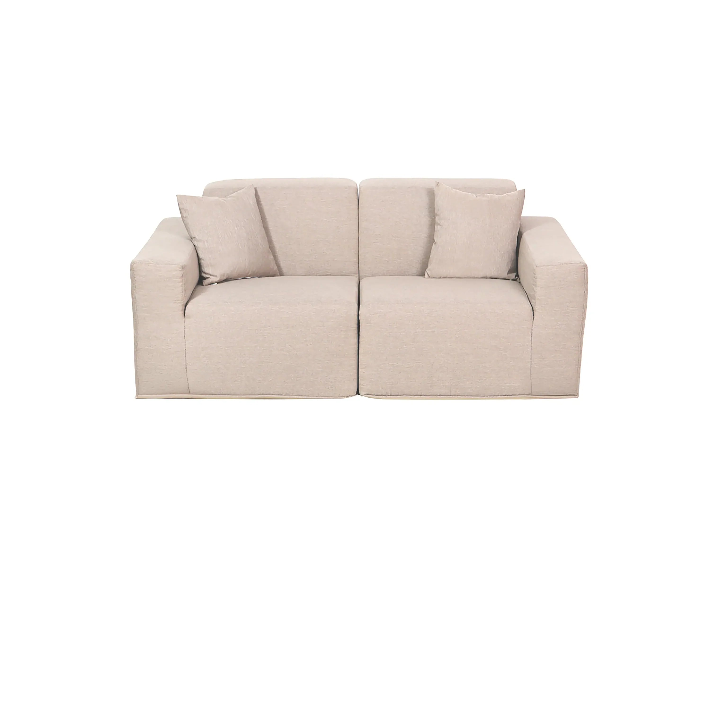 Deko Living 2 Piece Seating Beige Outdoor Compressed Foam Sectional Sofas (COP30217SET)