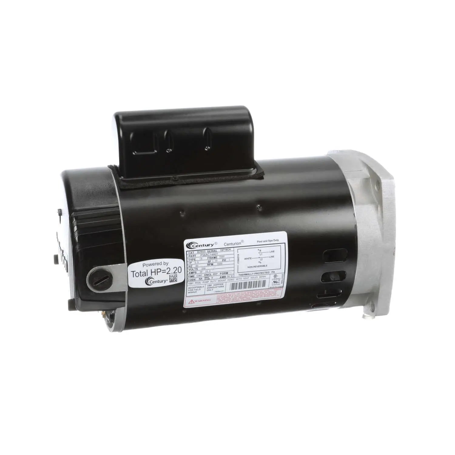 Century | B2855 | 2 HP Pool Pump Motor – Single Phase, 230V, 56Y Frame