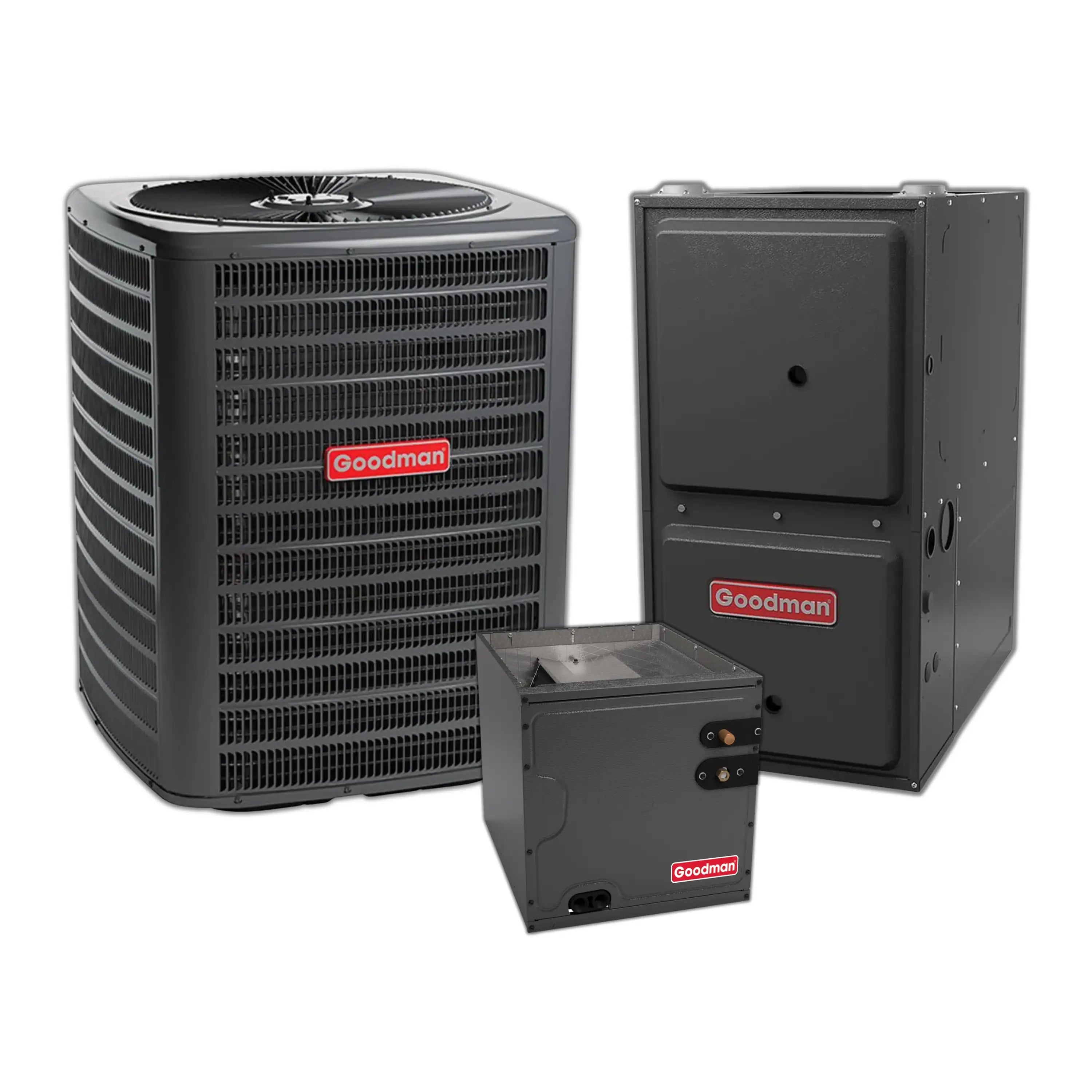 Goodman 3.5 Ton 15.2 SEER2 Heat Pump , 92% AFUE 80K BTU Gas Furnace and Evaporator Coil
