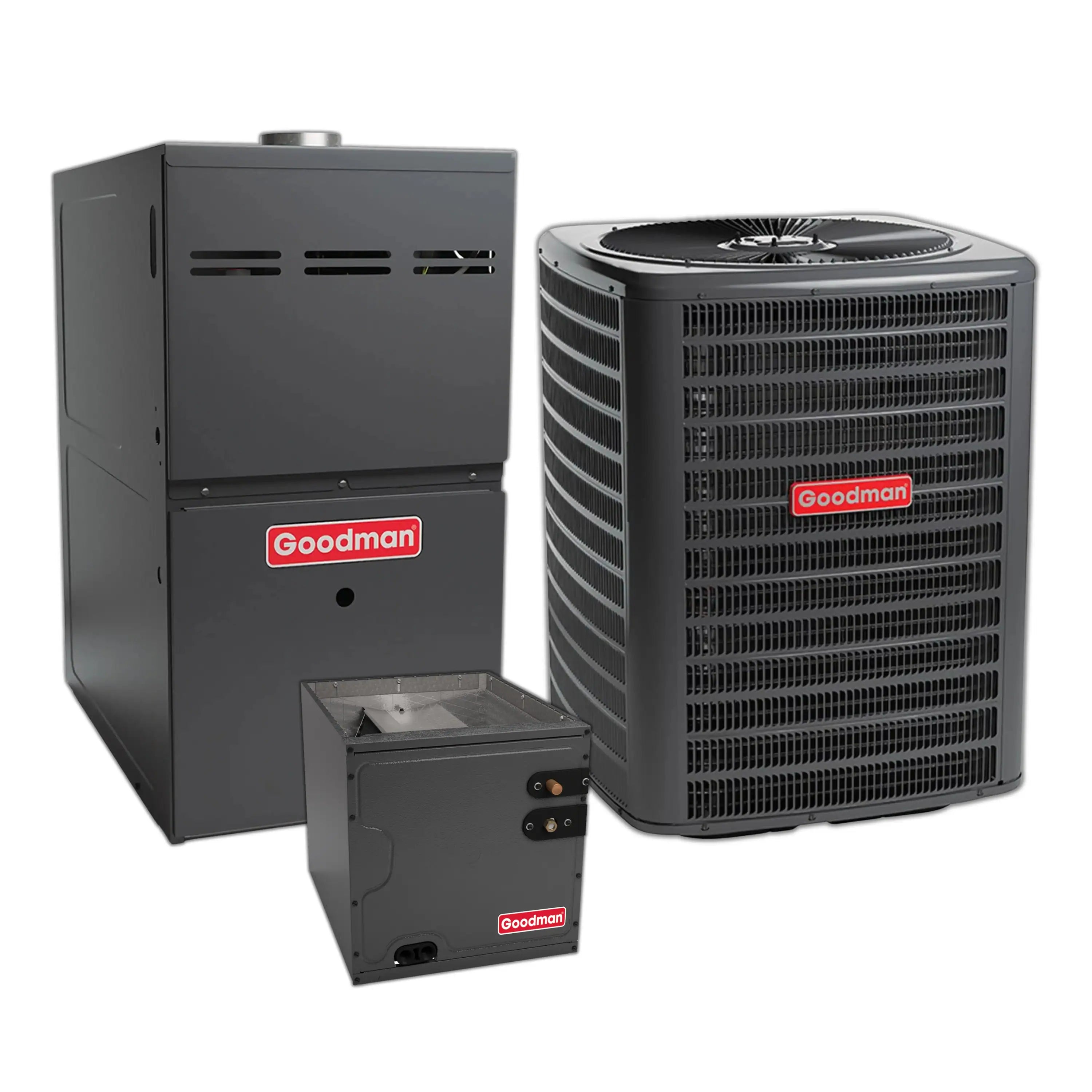 Goodman 3.5 Ton 15.2 SEER2 Heat Pump, 80% AFUE 80K BTU Gas Furnace and Evaporator Coil