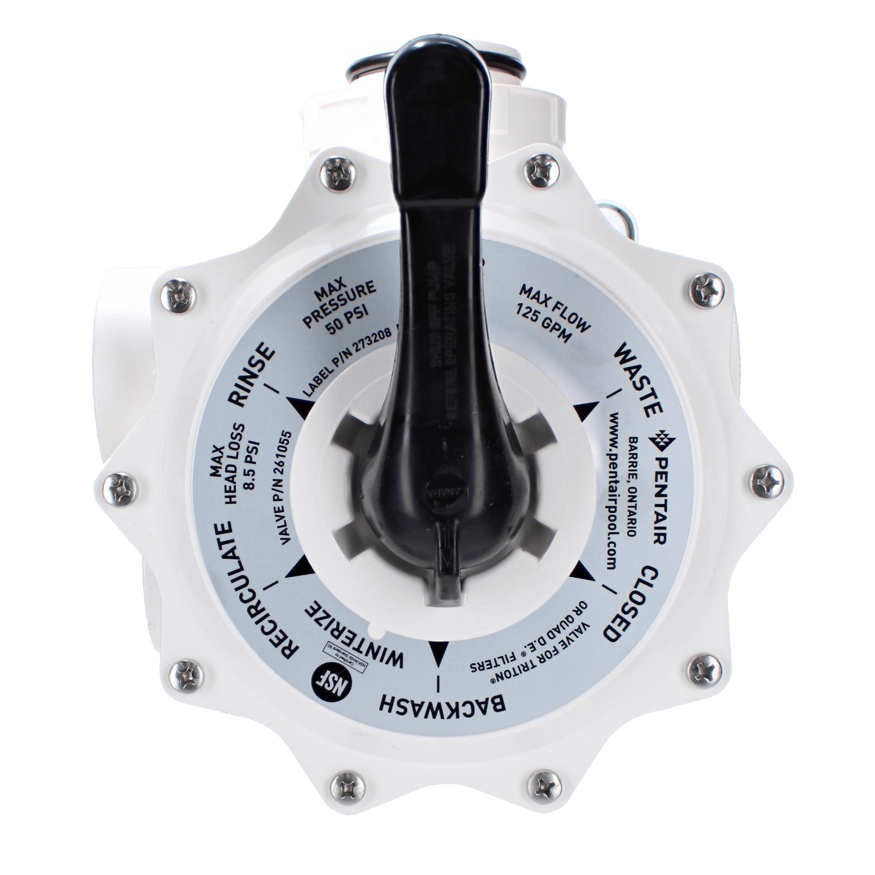 Pentair | 261055 | Hi-Flow 2 In Multiport Valve | Triton & Quad D.E. Filters