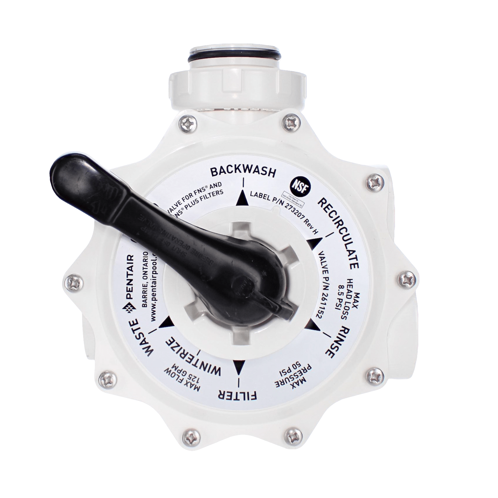 Pentair | 261152 | DE Multiport Valve, 2" Side Mount – Durable Pool Filter Control Valve