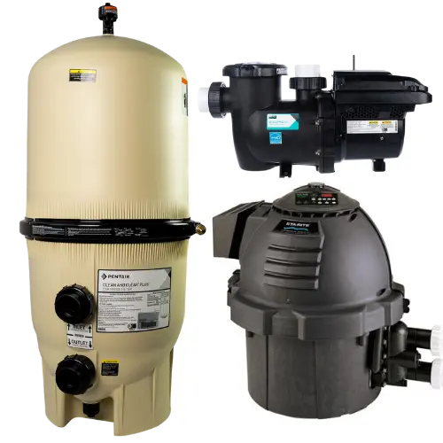 Pentair Pool Equipment Bundle. 520 sq. ft. Filter, Sta-Rite 400NA Heater and 3.0 HP Pump.