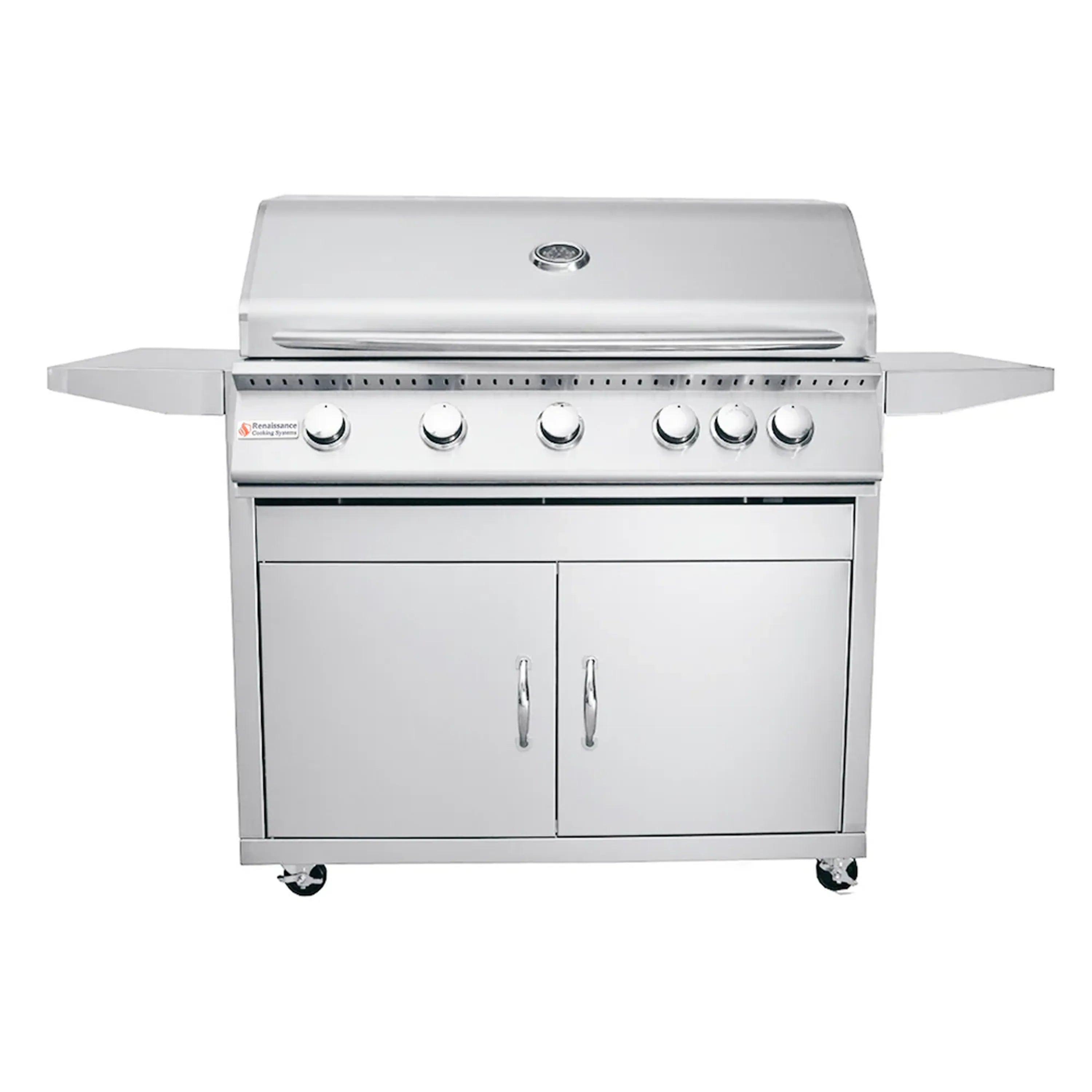 Renaissance Premier 40-Inch Natural Gas Grill w/ Rear Burner, Cart & Gas Connection (RJC40A CK)