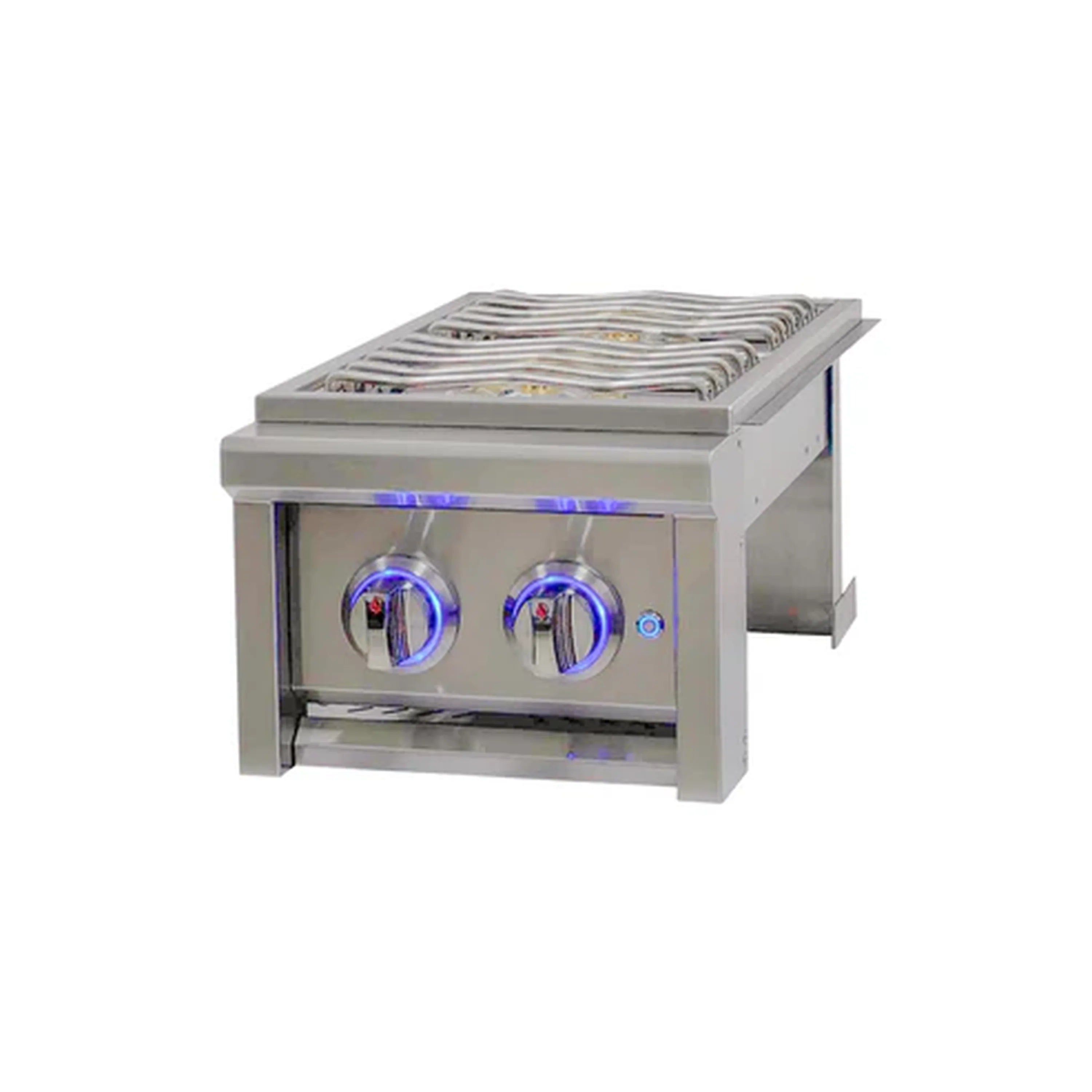 Renaissance Cutlass Elite Propane Gas Double Side Burner in Stainless Steel w/ Color Changing Knobs (CDB1EL LP)