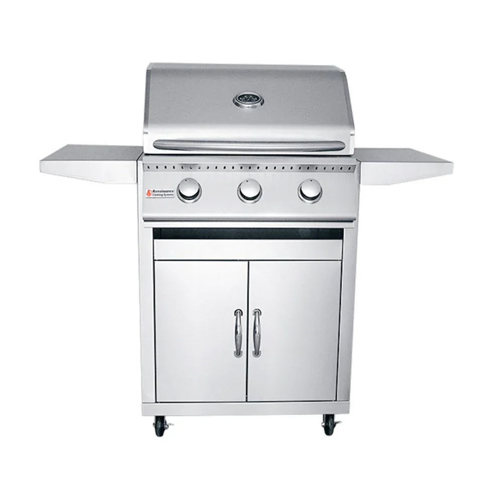 Renaissance Premier 26-Inch Natural Gas Grill w/ Cart & Gas Connection (RJC26A CK)