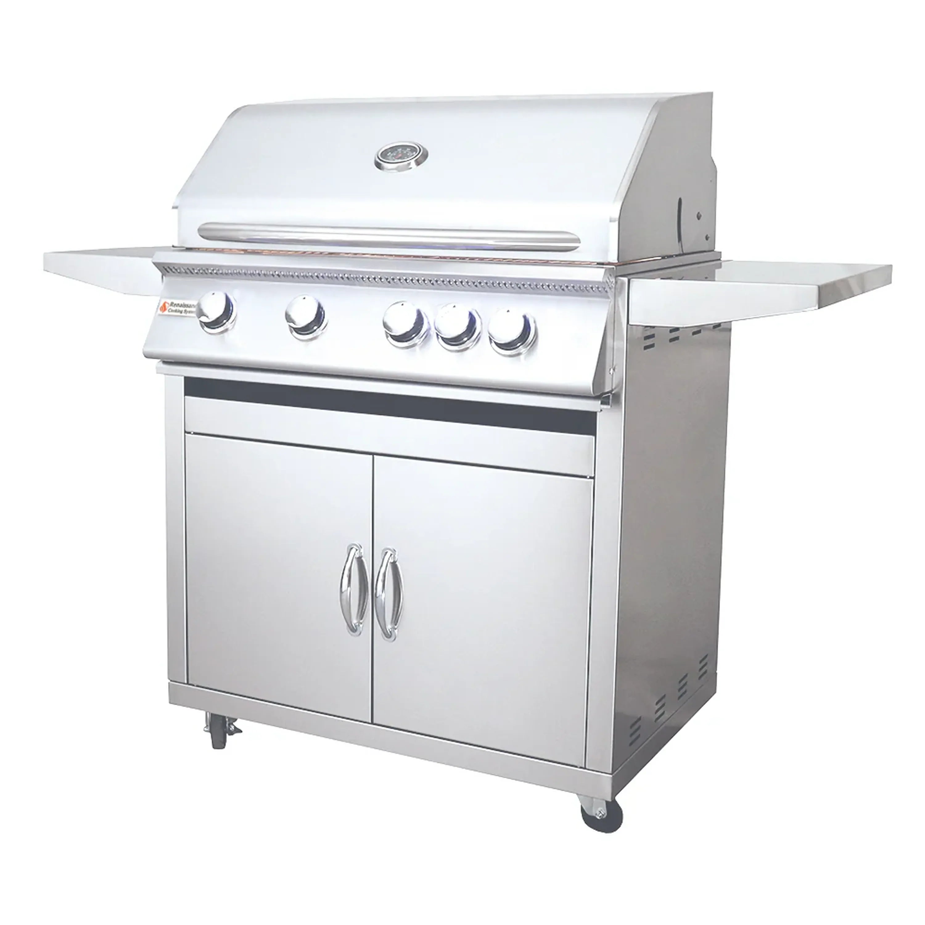 Renaissance Premier 32-Inch Propane Gas Grill w/ Rear Burner w/ Cart & Gas Connection (RJC32A LP CK)