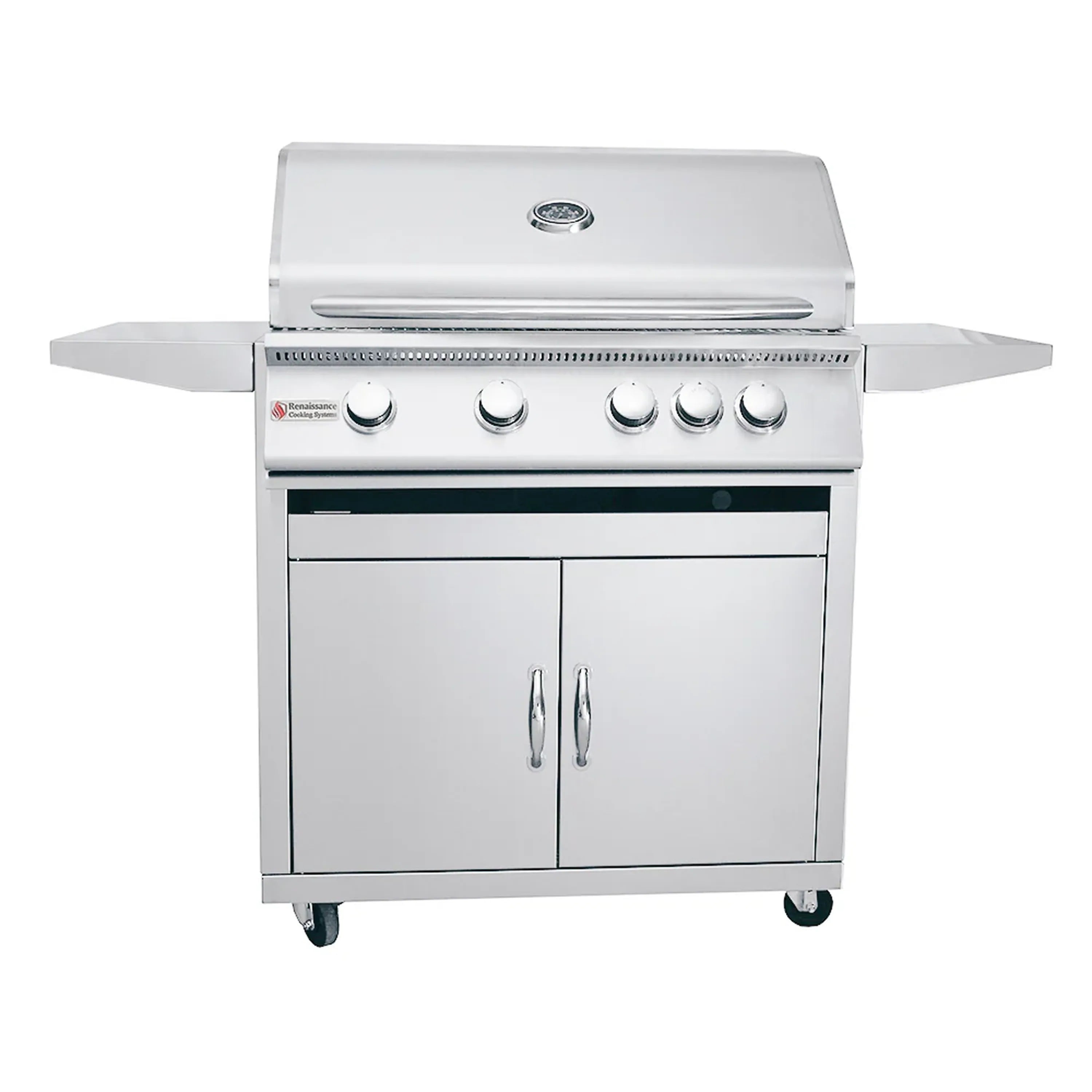 Renaissance Premier 32-Inch Propane Gas Grill w/ Rear Burner w/ Cart & Gas Connection (RJC32A LP CK)