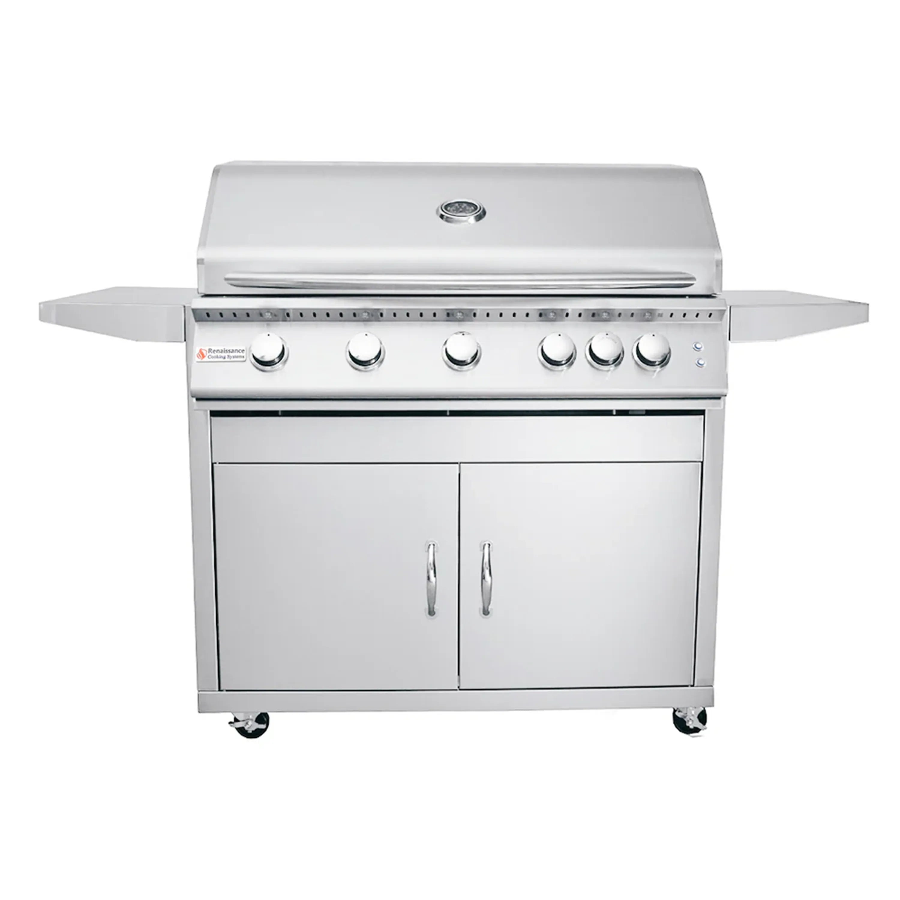 Renaissance Premier 40-Inch Natural Gas Grill w/ Blue LED, Rear Burner, Cart and Gas Connection (RJC40AL CK)