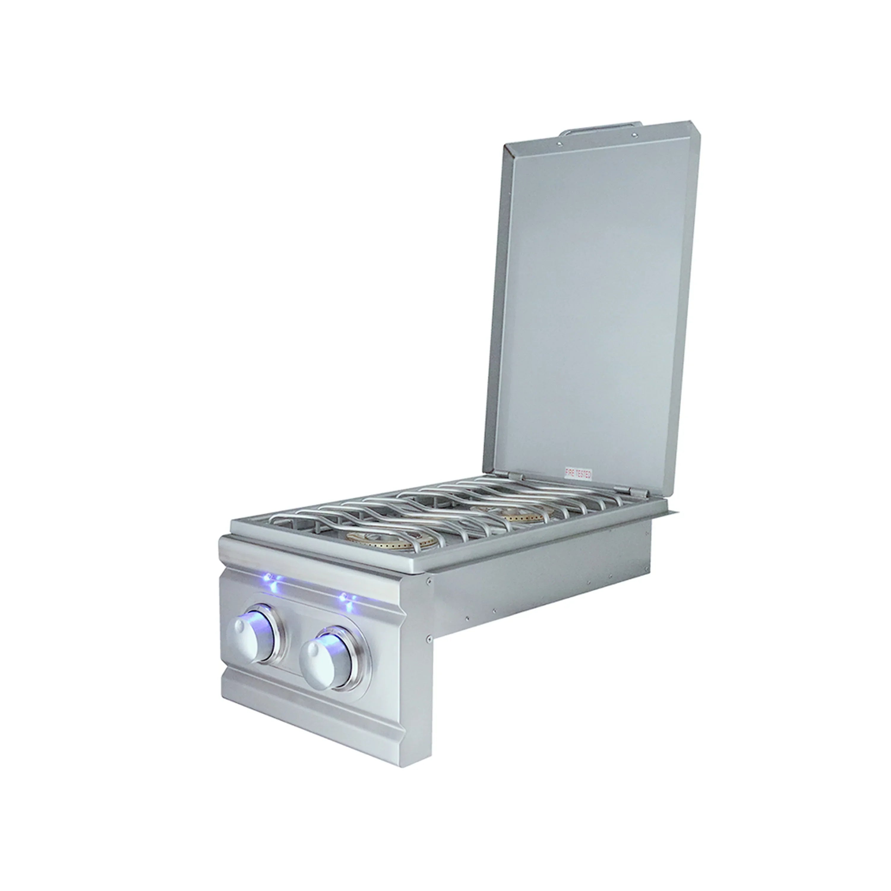 Renaissance Cutlass Pro Double Slide-In Propane Gas Side Burner in Stainless Steel w/ Blue LED (RDB1EL LP)