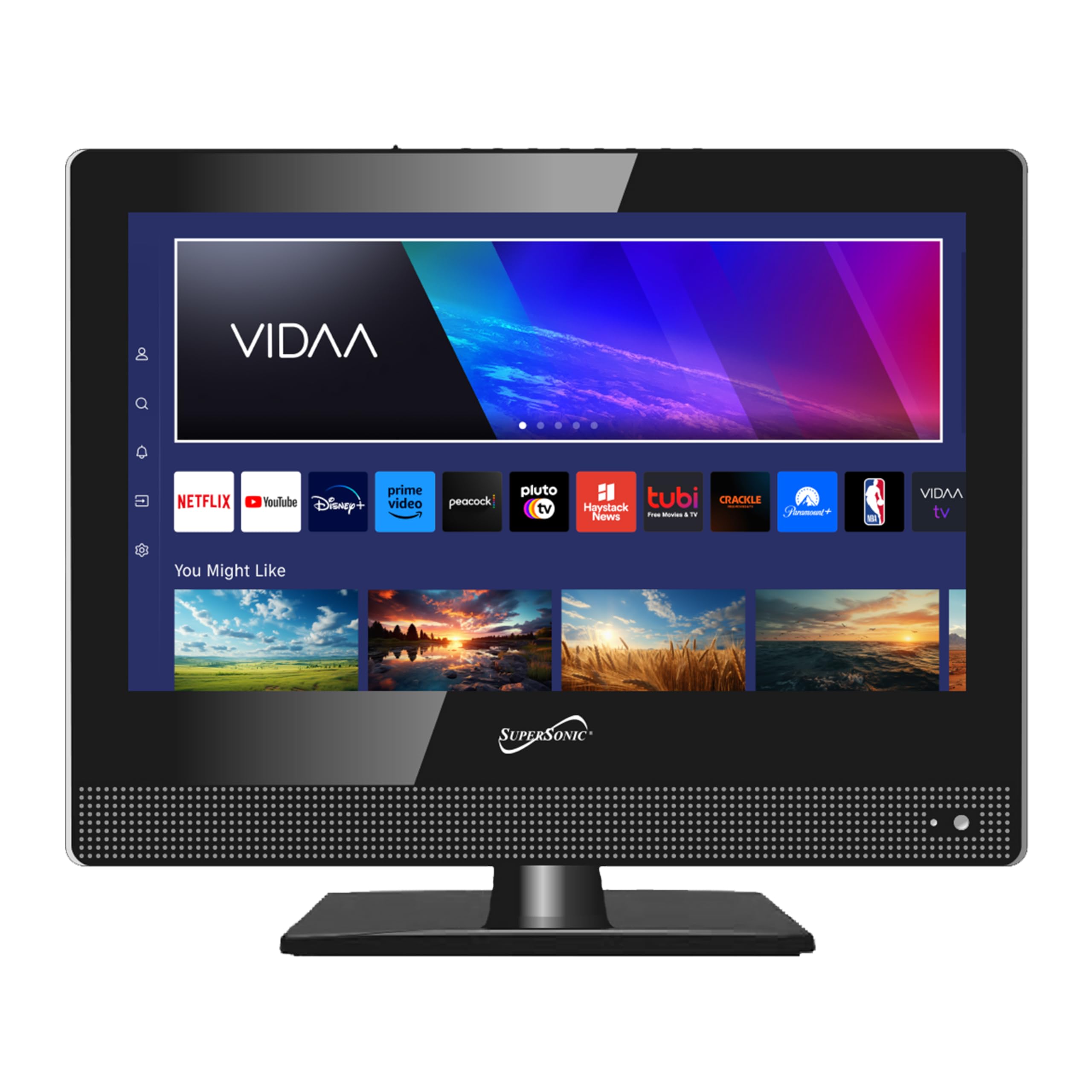 Supersonic SC-1520VTV 15.6 inch Smart AC/DC LED TV 1080p HDMI ARC WiFi Built-in Speakers