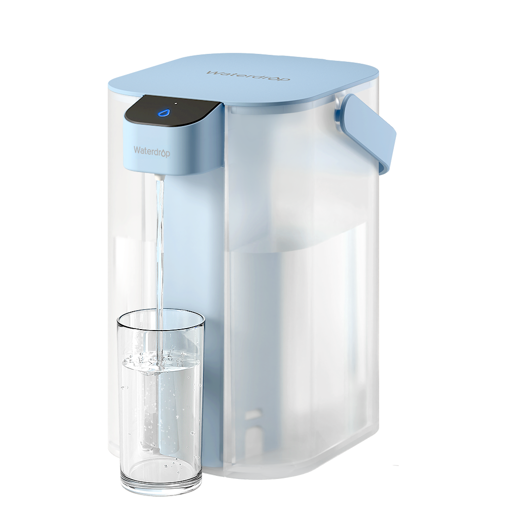 Waterdrop Electric Water Filter Pitcher, Reduce 99.6% of Lead and 45+ Impurities, 200-Gallon Rechargeable Water Dispenser, Instant 15-Cup Countertop System, NSF/ANSI 401&53&42&372, NOT Reduce TDS