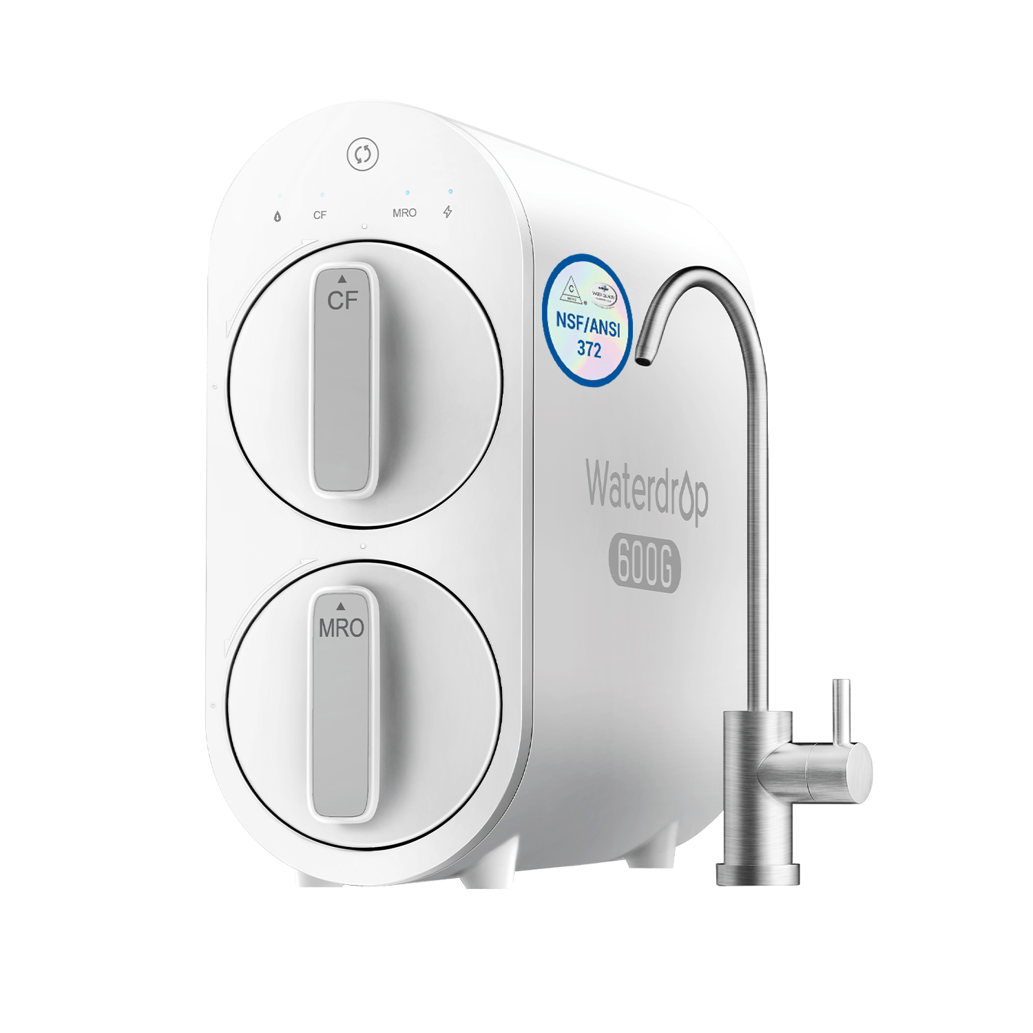 Waterdrop Reverse Osmosis System, 600 GPD Tankless RO Water Filter System, Under Sink RO System, 7 Stage Filtration, 2:1 Pure to Drain, Reduce TDS, FCC Listed, USA Tech (WD-G2P600-W)