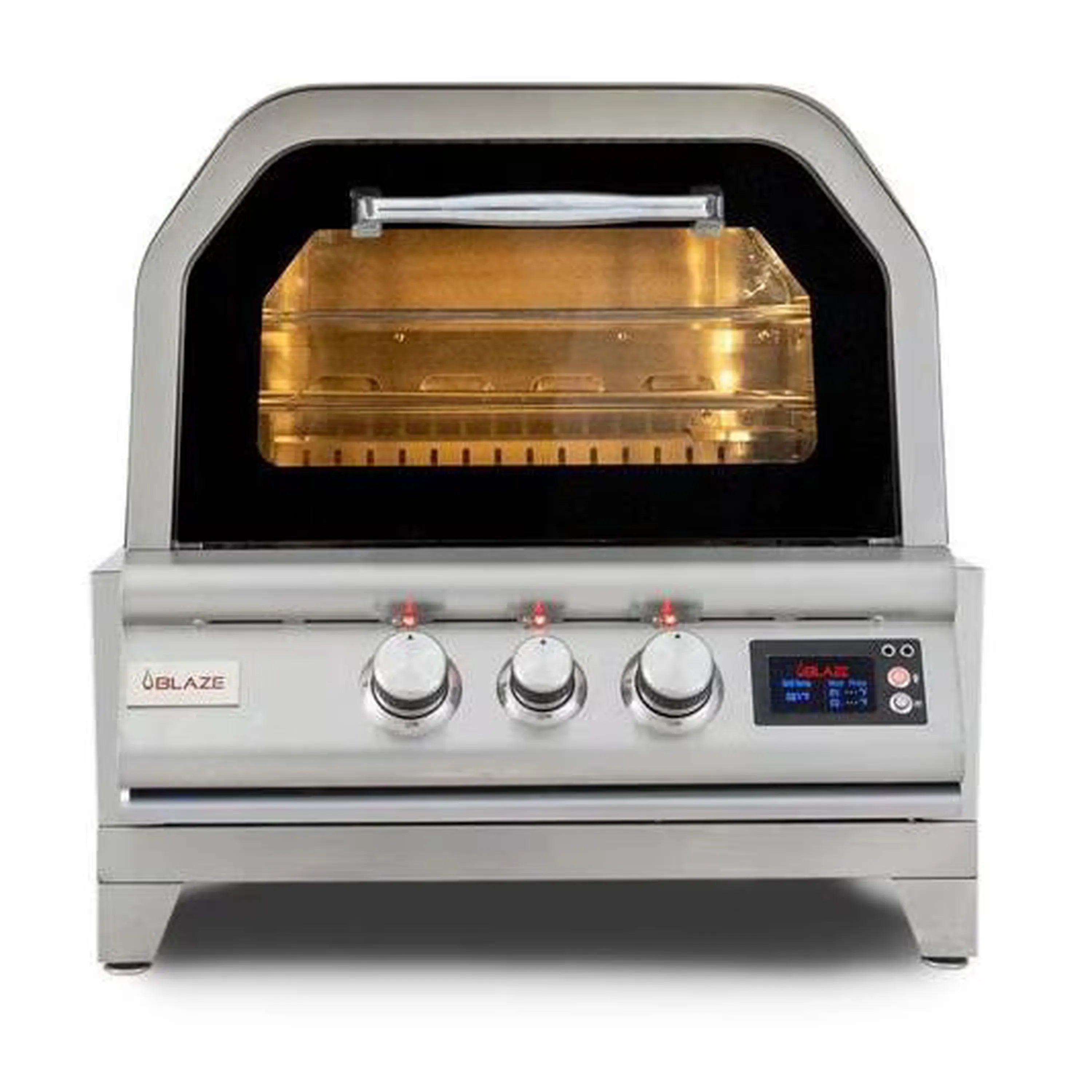 Blaze 26-Inch Countertop Natural Gas Outdoor Pizza Oven with Rotisserie and Countertop Sleeve