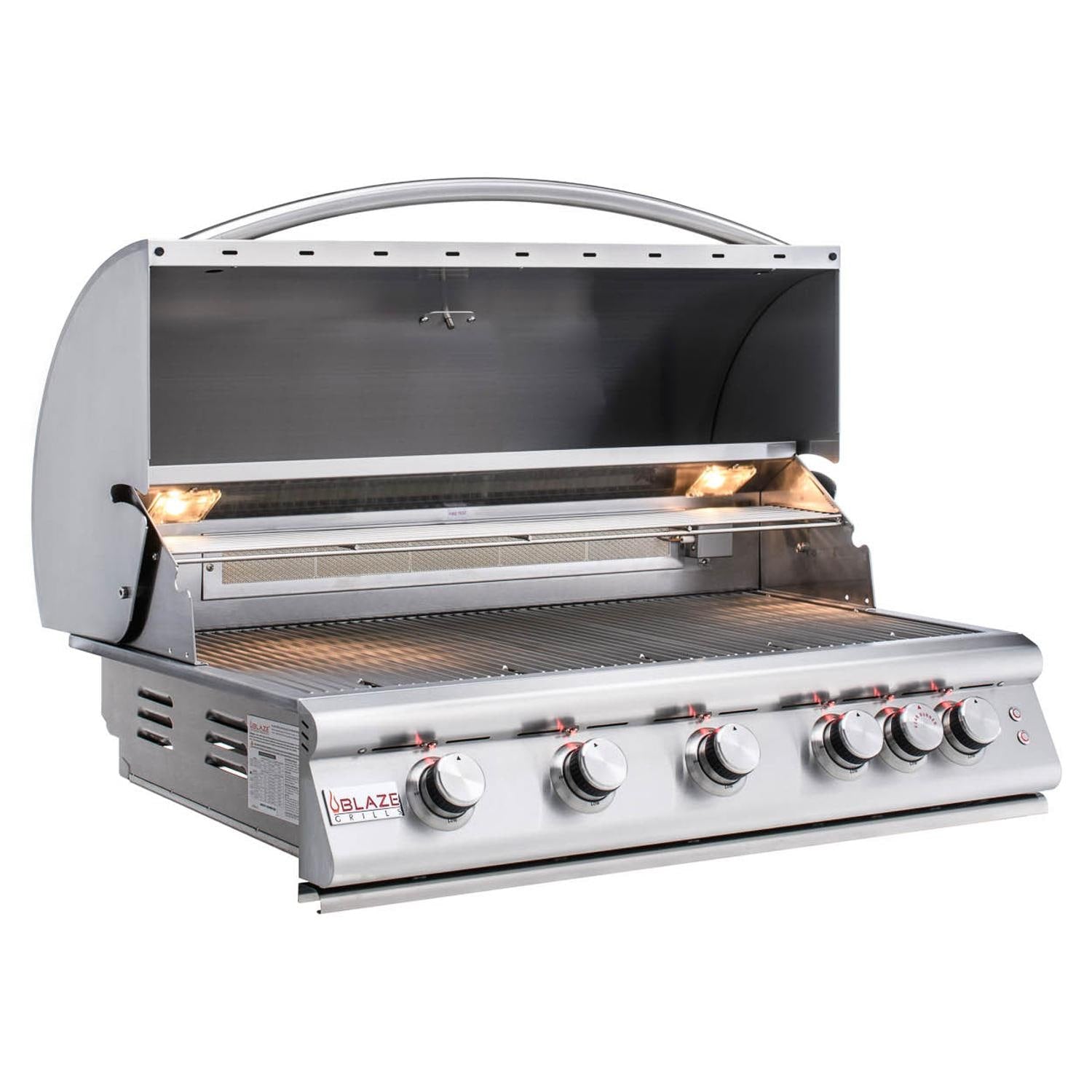 Blaze Grill Package - Premium LTE 40-Inch 5-Burner Built-In Liquid Propane Grill and Side Burner in Stainless Steel