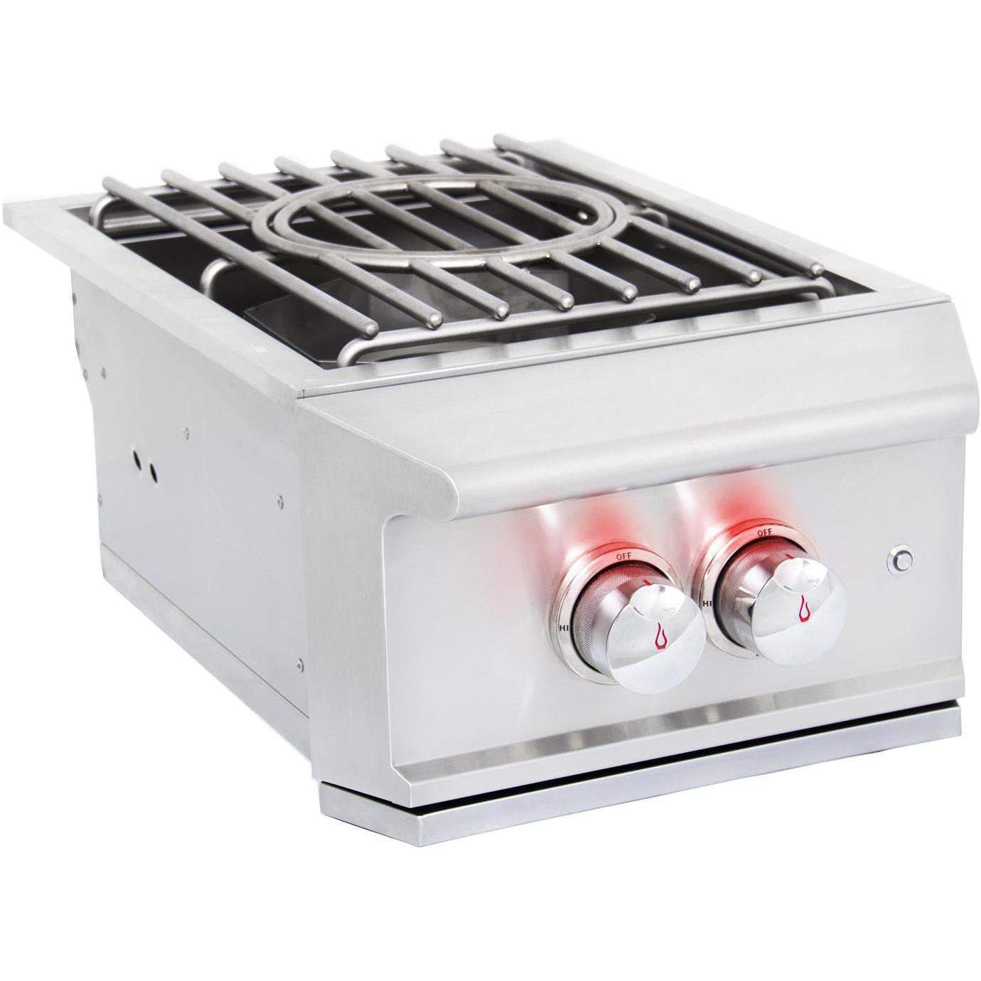 Blaze Professional LUX Built-In Gas High Performance Power Burner W/ Wok Ring & Stainless Steel Lid (BLZ-PROPB-NG)