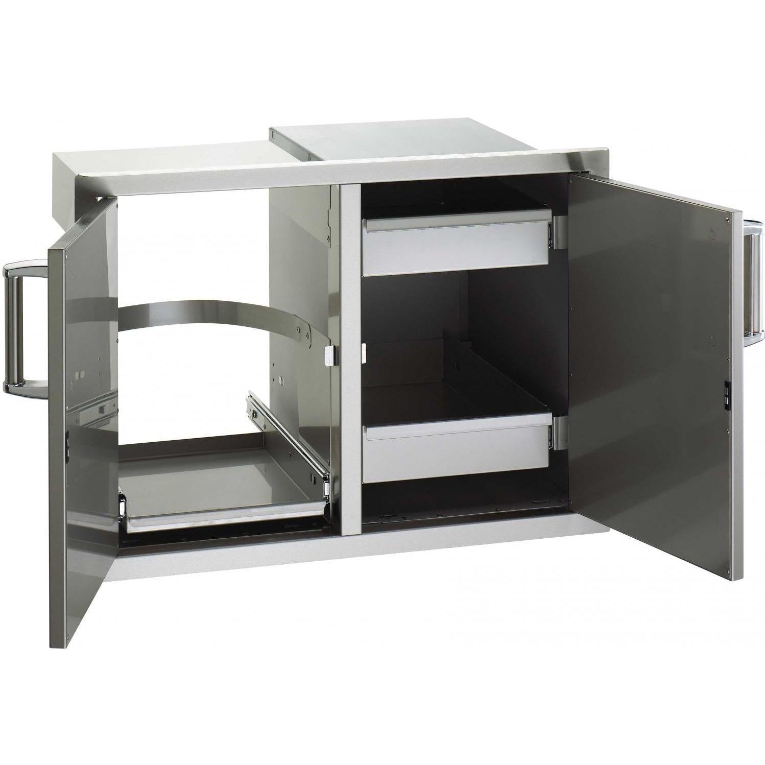 Fire Magic Premium Flush 30-Inch Double Access Door with Drawers And Trash Bin Storage with Soft Close (53930SC-12)