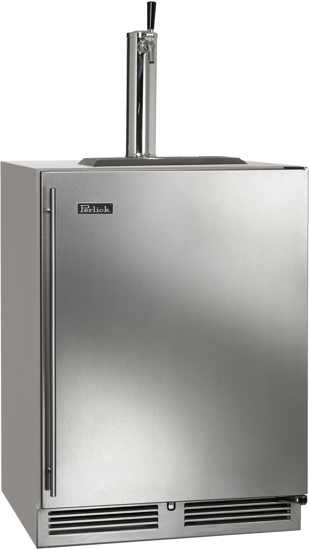 Perlick 24-Inch C-Series Outdoor Beer Dispenser with 5.2 cu. ft. Capacity in Stainless Steel (HC24TO-4-1L-1 & HC24TO-4-1R-1)