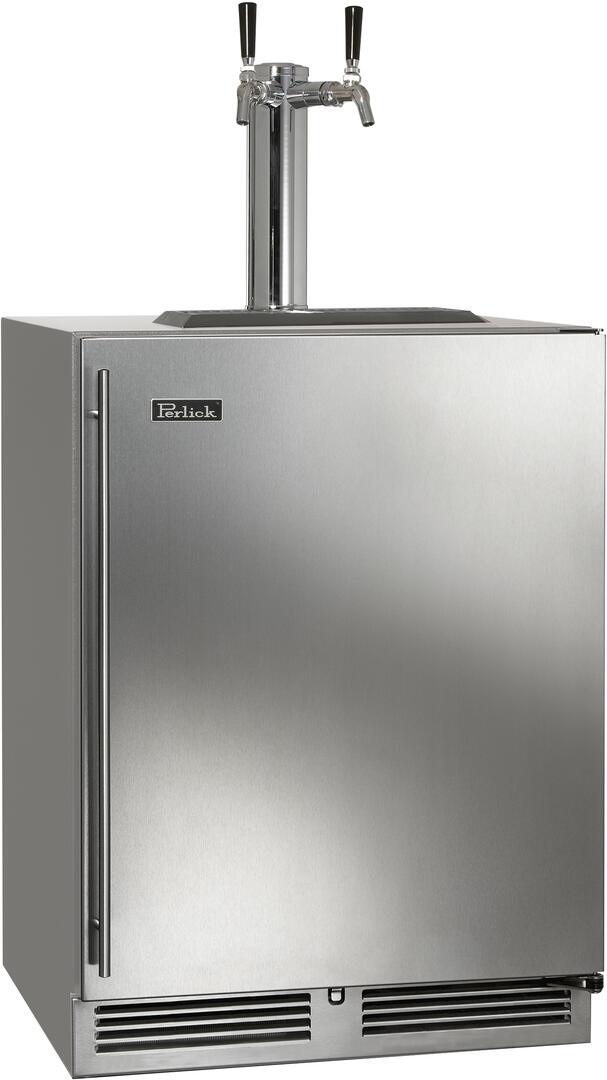 Perlick 24-Inch C-Series Outdoor Beer Dispenser with 5.2 cu. ft. Capacity in Stainless Steel (HC24TO-4-1L-2 & HC24TO-4-1R-2)