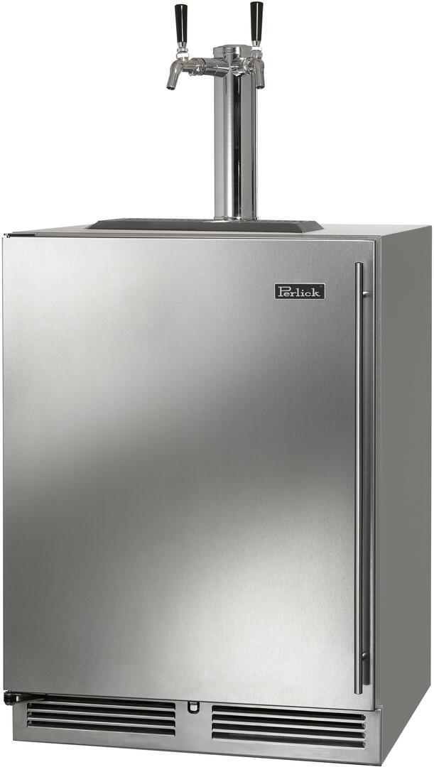 Perlick 24-Inch C-Series Outdoor Beer Dispenser with 5.2 cu. ft. Capacity in Stainless Steel (HC24TO-4-1L-2 & HC24TO-4-1R-2)