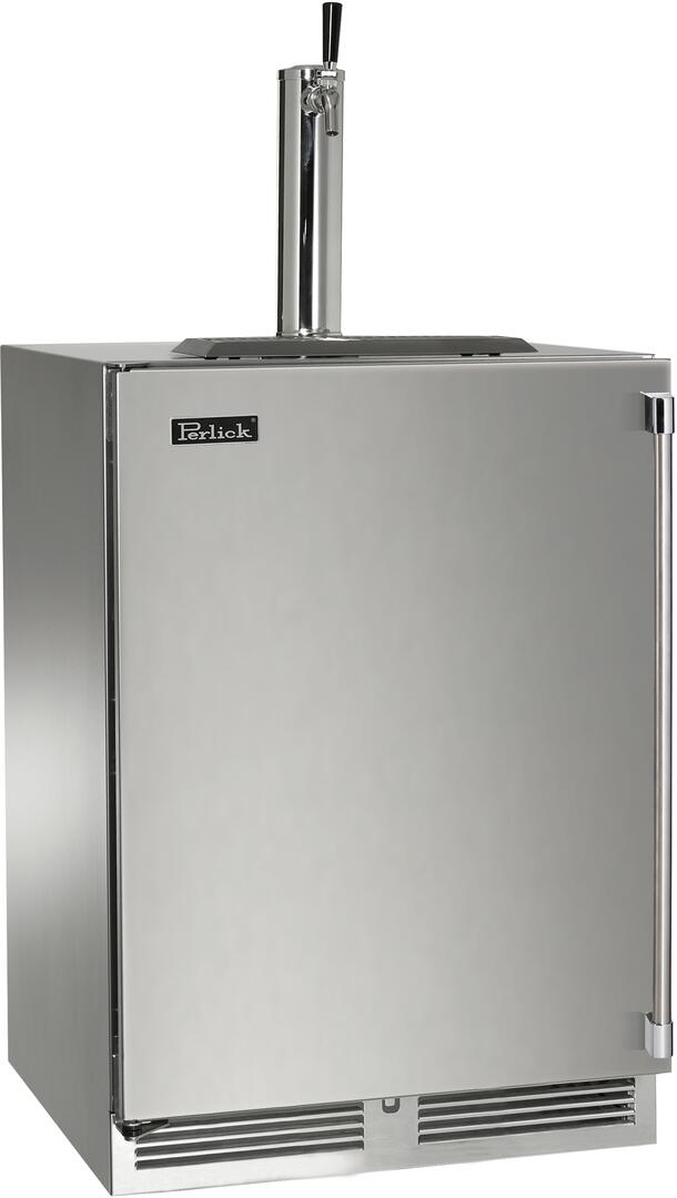 Perlick 24-Inch Signature Series Outdoor Beer Dispenser with 5.2 cu. ft. Capacity in Stainless Steel (HP24TO-4-1L-1 & HP24TO-4-1R-1)