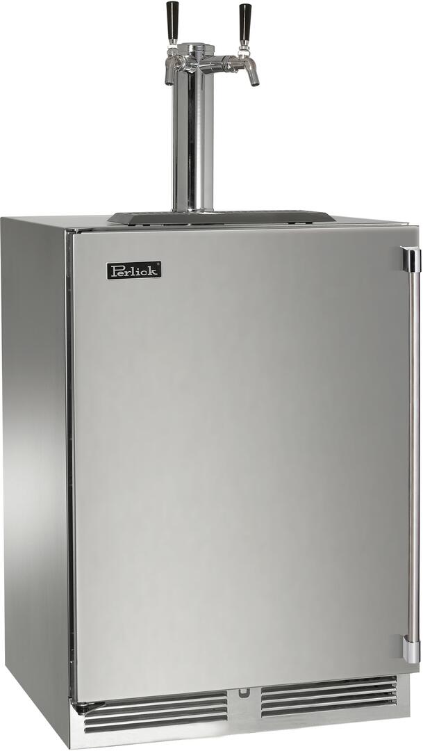 Perlick 24-Inch Signature Series Outdoor Beer Dispenser with 5.2 cu. ft. Capacity in Stainless Steel (HP24TO-4-1L-2 & HP24TO-4-1R-2)