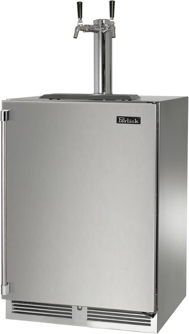 Perlick 24-Inch Signature Series Outdoor Beer Dispenser with 5.2 cu. ft. Capacity in Stainless Steel (HP24TO-4-1L-2 & HP24TO-4-1R-2)