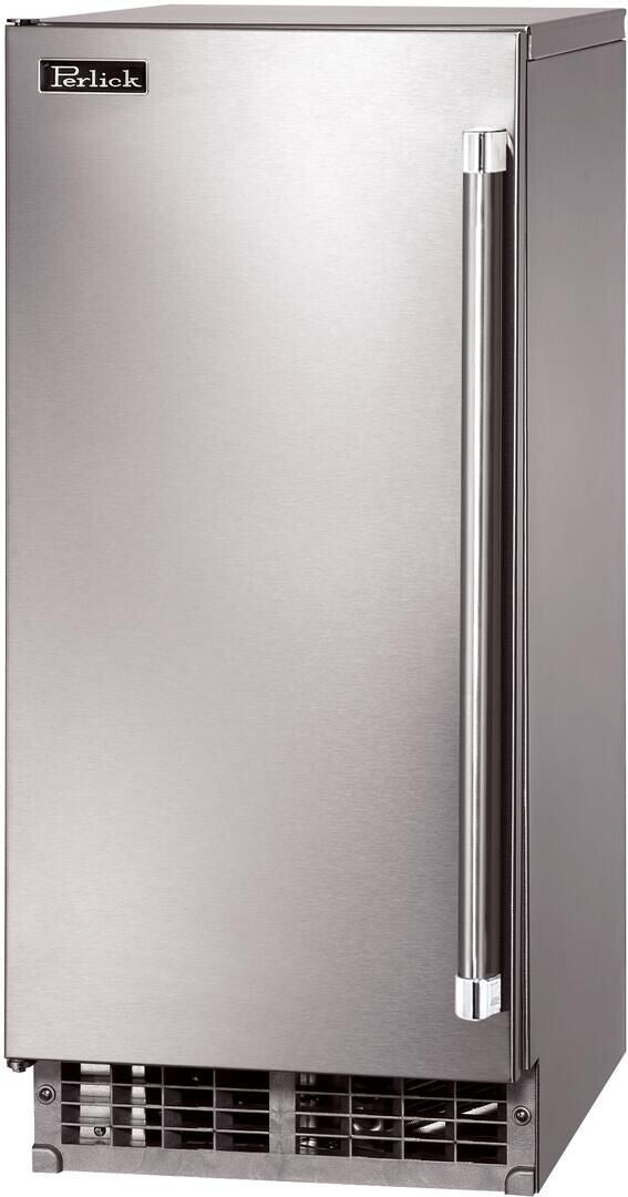 Perlick Series 15-Inch Outdoor Undercounter Ice Maker with 80 lbs in Stainless Steel (H80CIMS-L & H80CIMS-R)