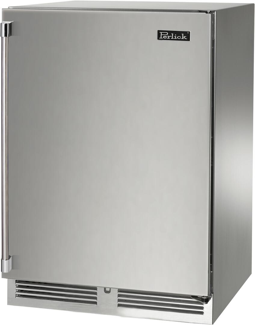 Perlick Signature Series 24-Inch Outdoor Built-In Counter Depth Compact Freezer with 5.2 Capacity in Stainless Steel (HP24FO-4-1L & HP24FO-4-1R)