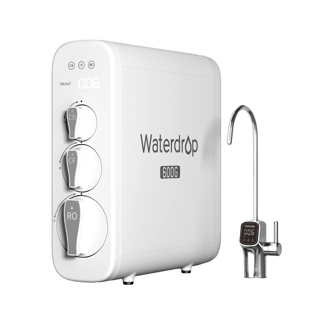Waterdrop Reverse Osmosis System, 8 Stage Tankless Reverse Osmosis Water Filter, NSF/ANSI 42 & 53 & 58 & 372 Certified, Under Sink RO System, 2:1 Pure to Drain, Smart LED Faucet (WD-G3P600)