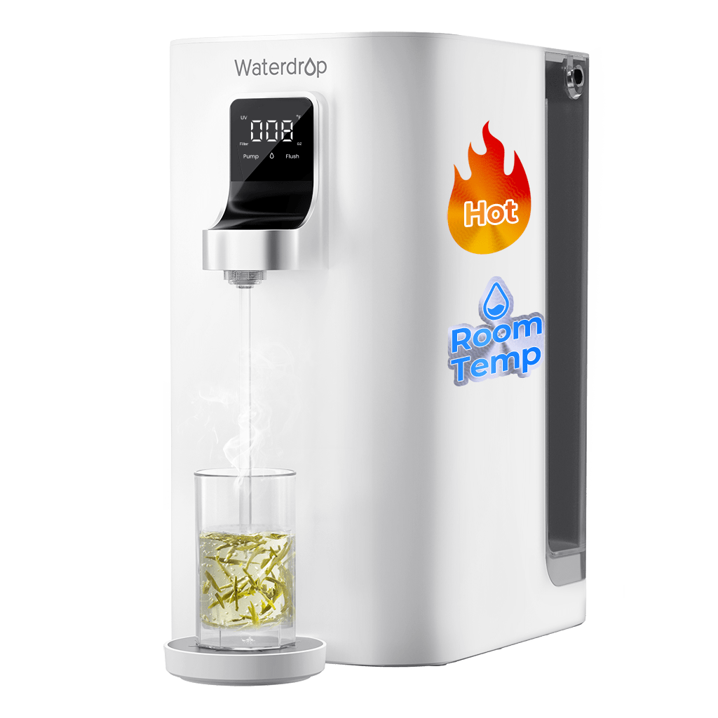 Waterdrop Countertop Reverse Osmosis Water Filter System, Instant Hot Water Dispensers, Portable No Installation, 4 Temperature Options, Reduce TDS, 5-Stage with UV (WD-K19-H)