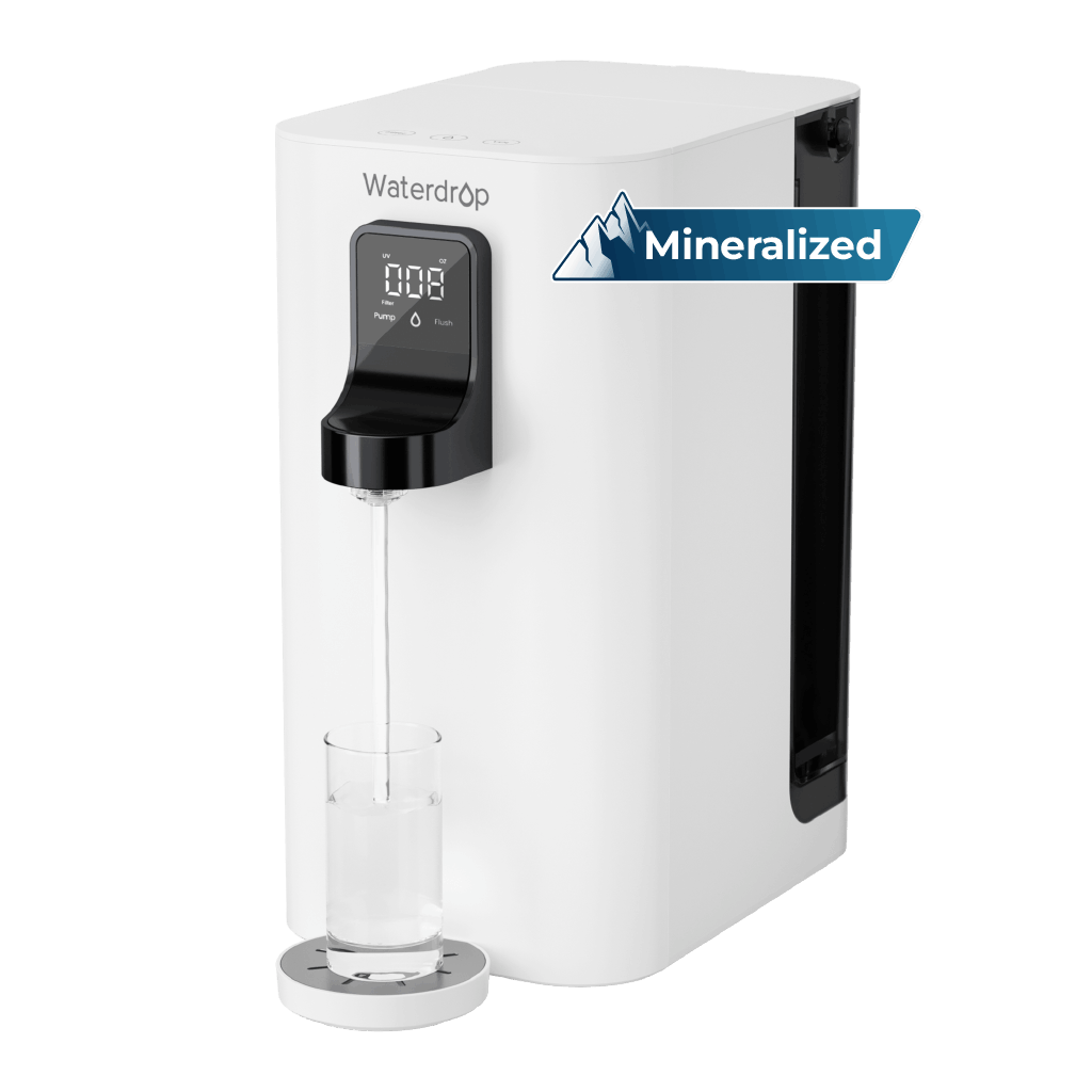 Waterdrop Reverse Osmosis Water Filter Countertop, Alkaline Minerals, Countertop Reverse Osmosis System, 3:1 Pure to Drain, Reduce PFAS, No Installation Required, BPA Free (WD-K19-SFK)
