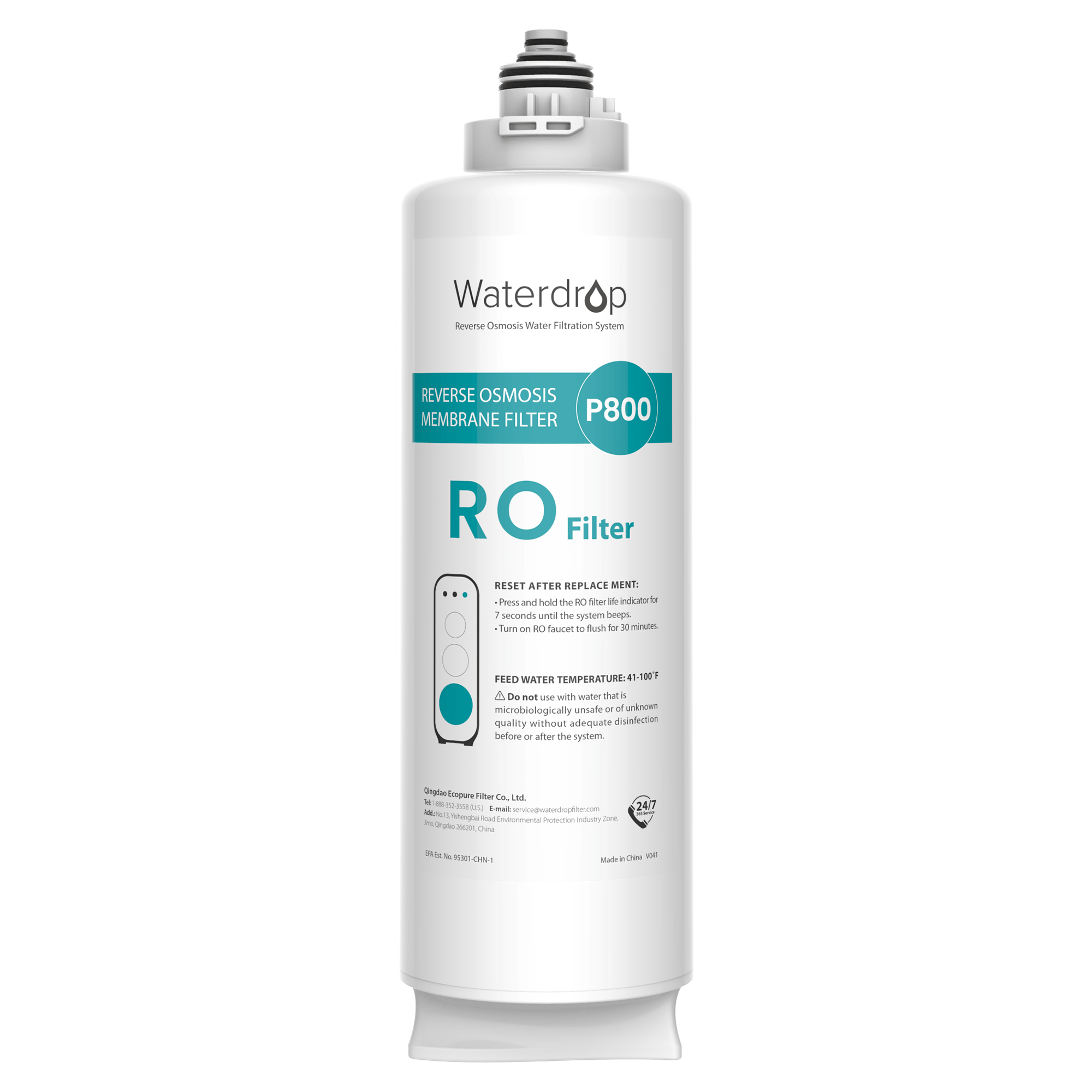 Waterdrop Filter Replacement for WD-G3P800-W Tankless Reverse Osmosis System, Reduce PFAS, 2-Year Lifetime (WD-G3P800-N2RO)