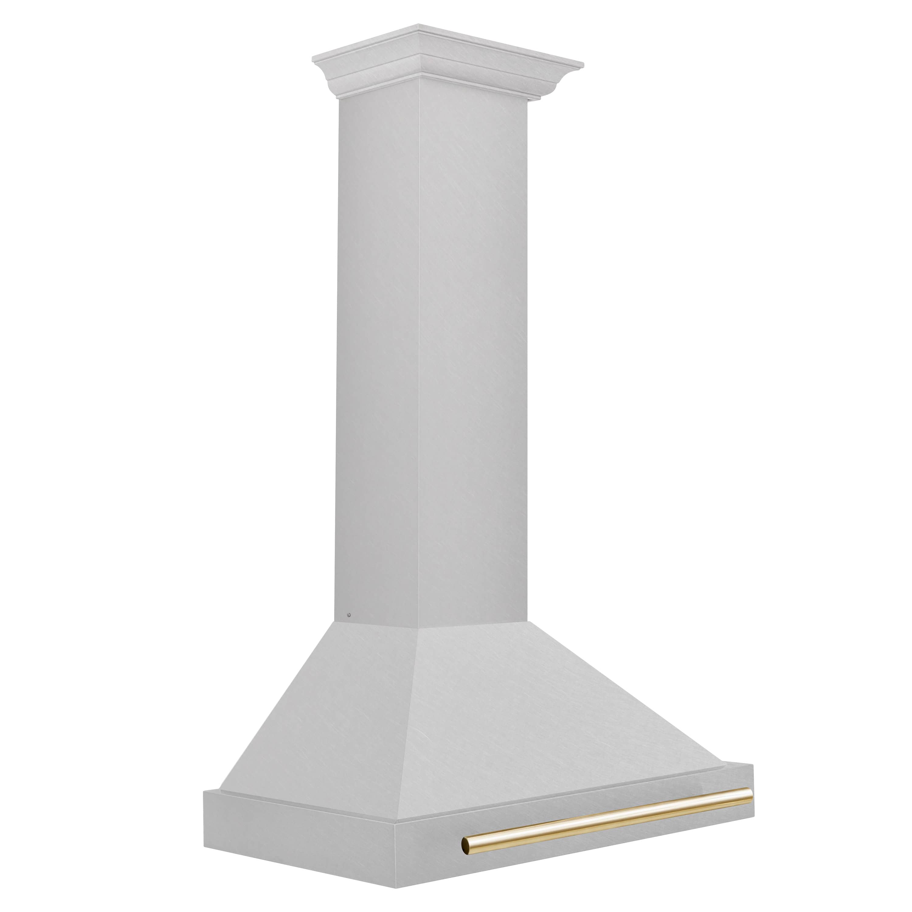 ZLINE 30-Inch Autograph Edition Wall Mounted Range Hood in Satin Stainless Steel with Gold Handle (KB4SNZ-30-G)