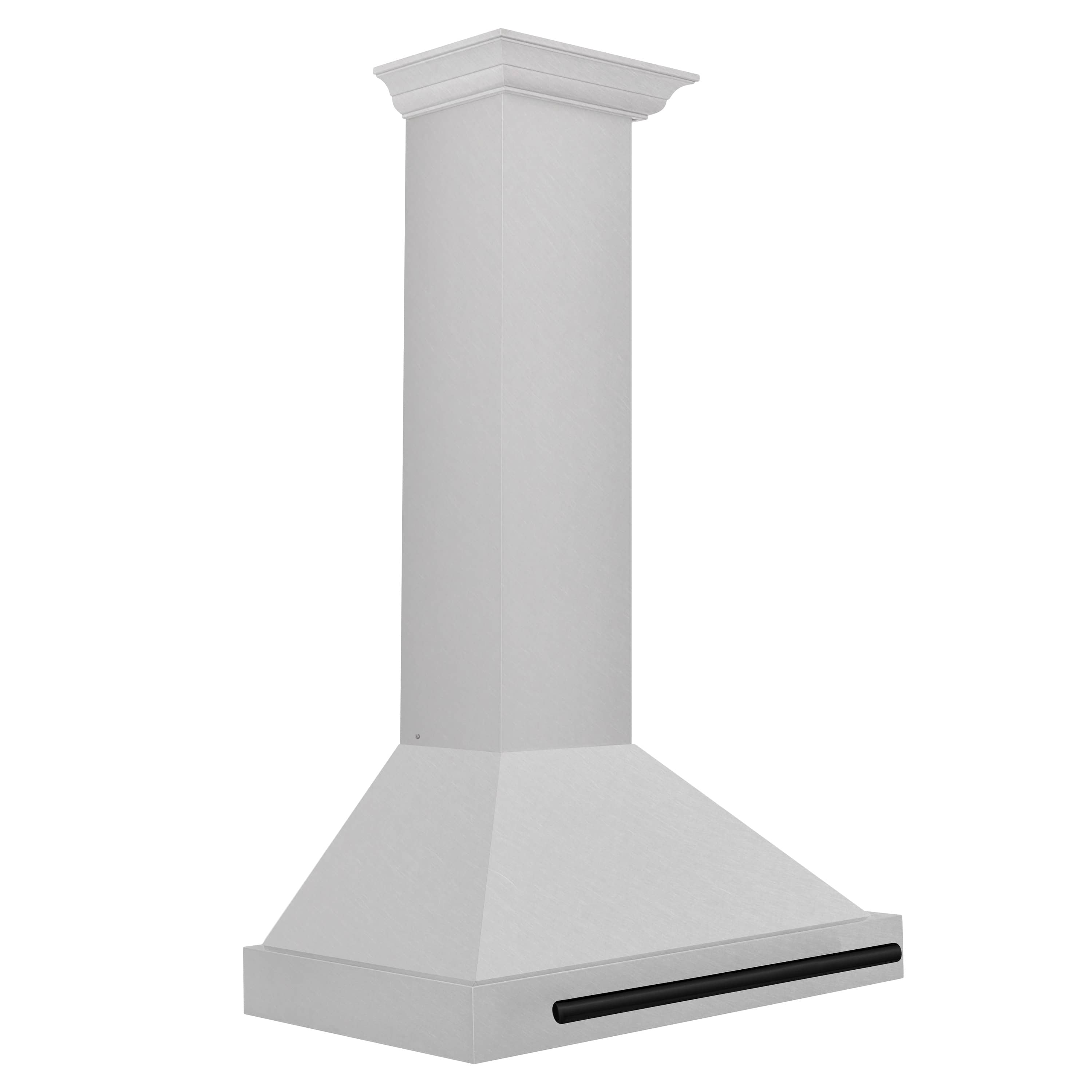 ZLINE 30-Inch Autograph Edition Wall Mounted Range Hood in Satin Stainless Steel with Matte Black Handle (KB4SNZ-30-MB)