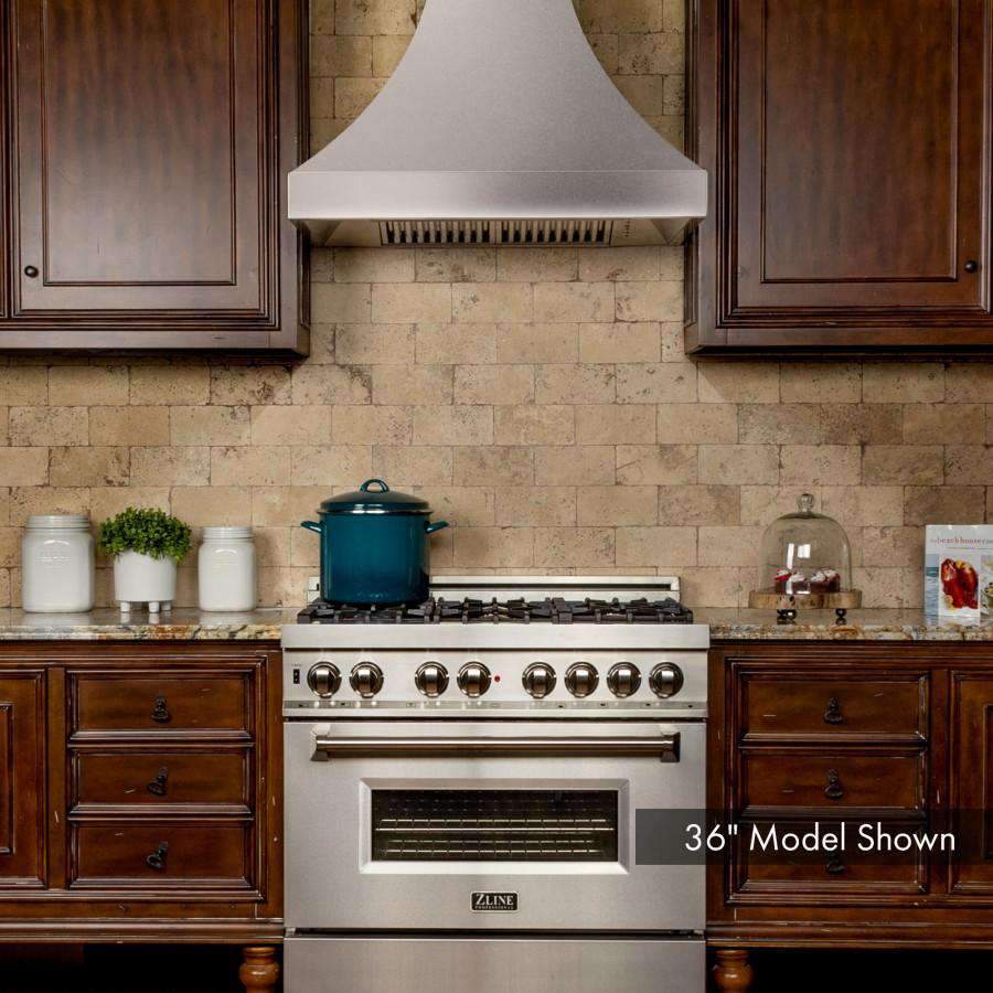 ZLINE 30-Inch Designer Series Satin Stainless Steel Wall Range Hood with 500 CFM Motor (8632S-30)