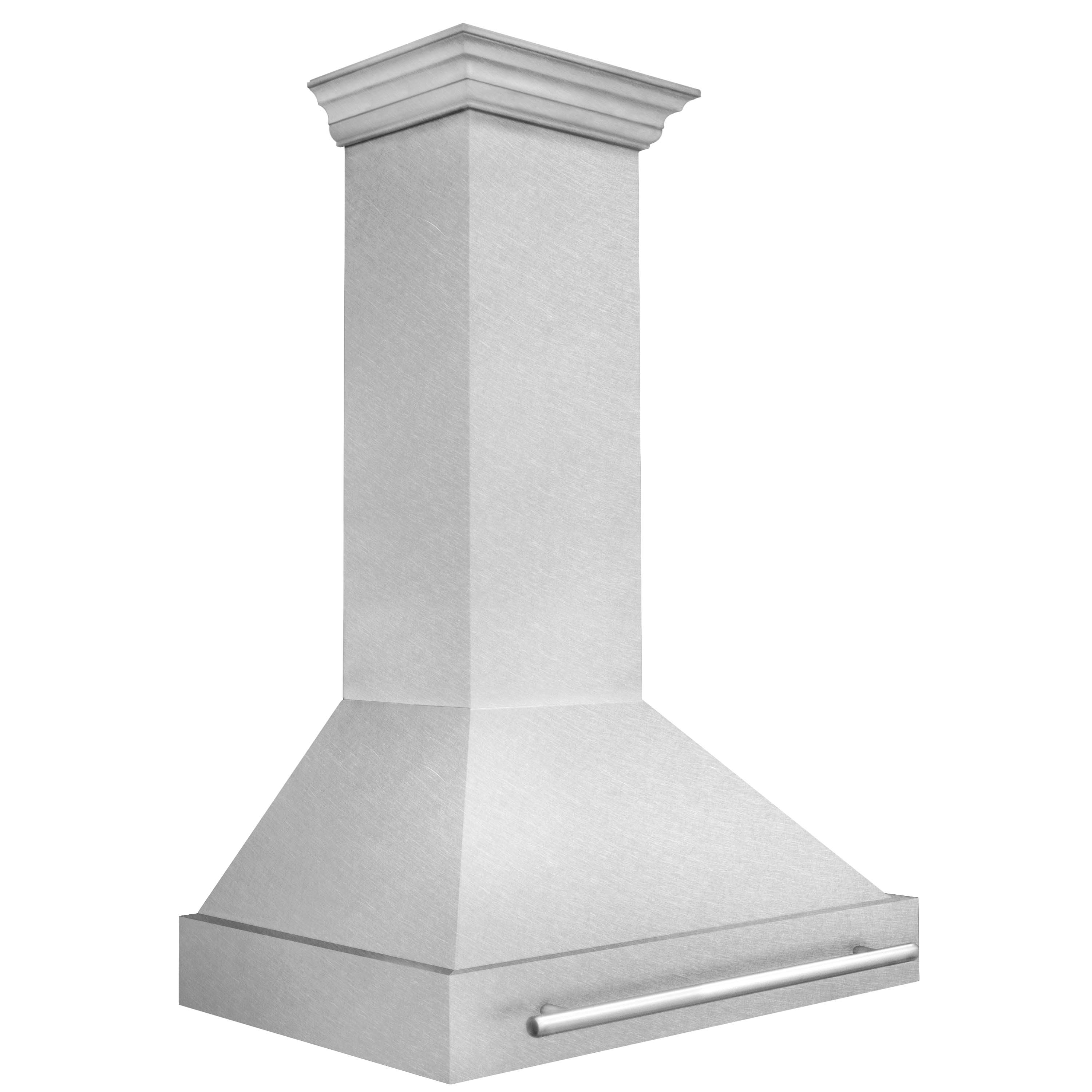 ZLINE 36-Inch Wall Mount Range Hood in Satin Stainless Steel with Satin Stainless Steel Handle (8654SNX-36)
