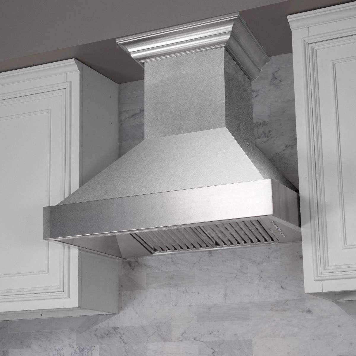 ZLINE 48-Inch Satin Stainless Steel Wall Mount Range Hood with Satin Stainless Steel Shell (8654SN-48)
